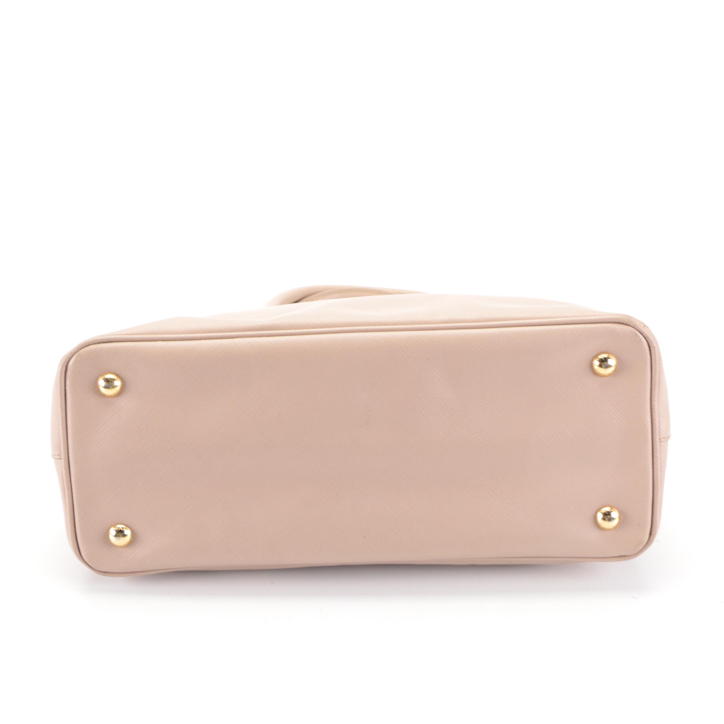 Prada Medium Gardener's Tote Bag in Light Pink Saffiano Leather