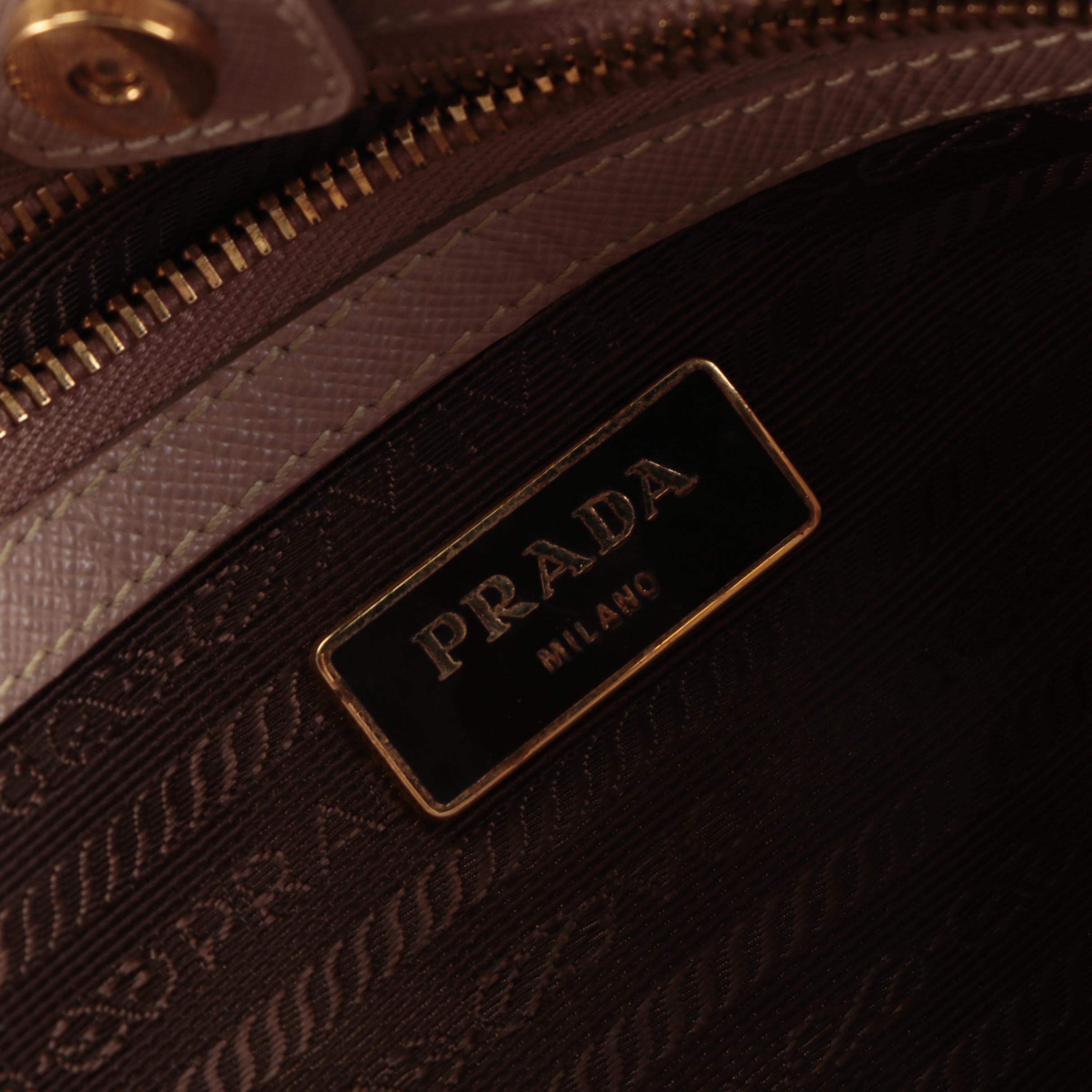 Prada Medium Gardener's Tote Bag in Light Pink Saffiano Leather