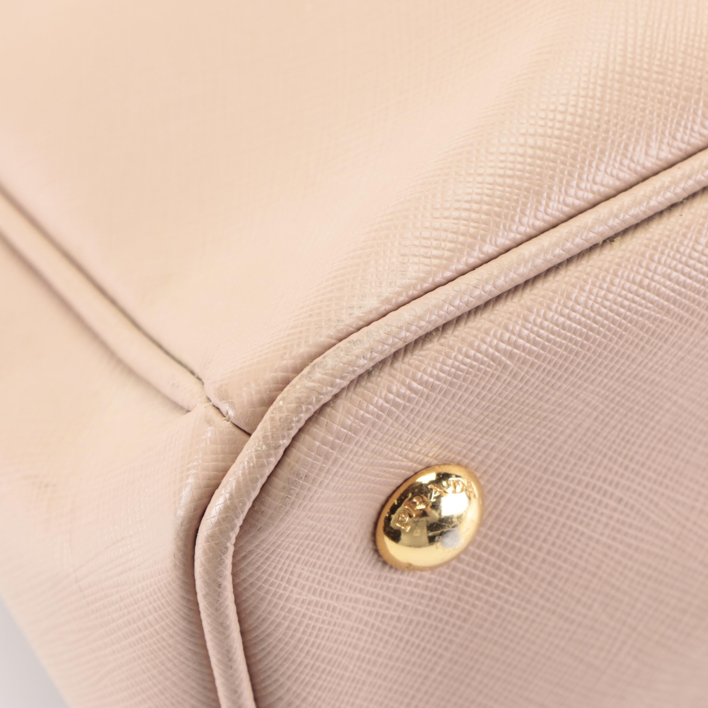 Prada Medium Gardener's Tote Bag in Light Pink Saffiano Leather