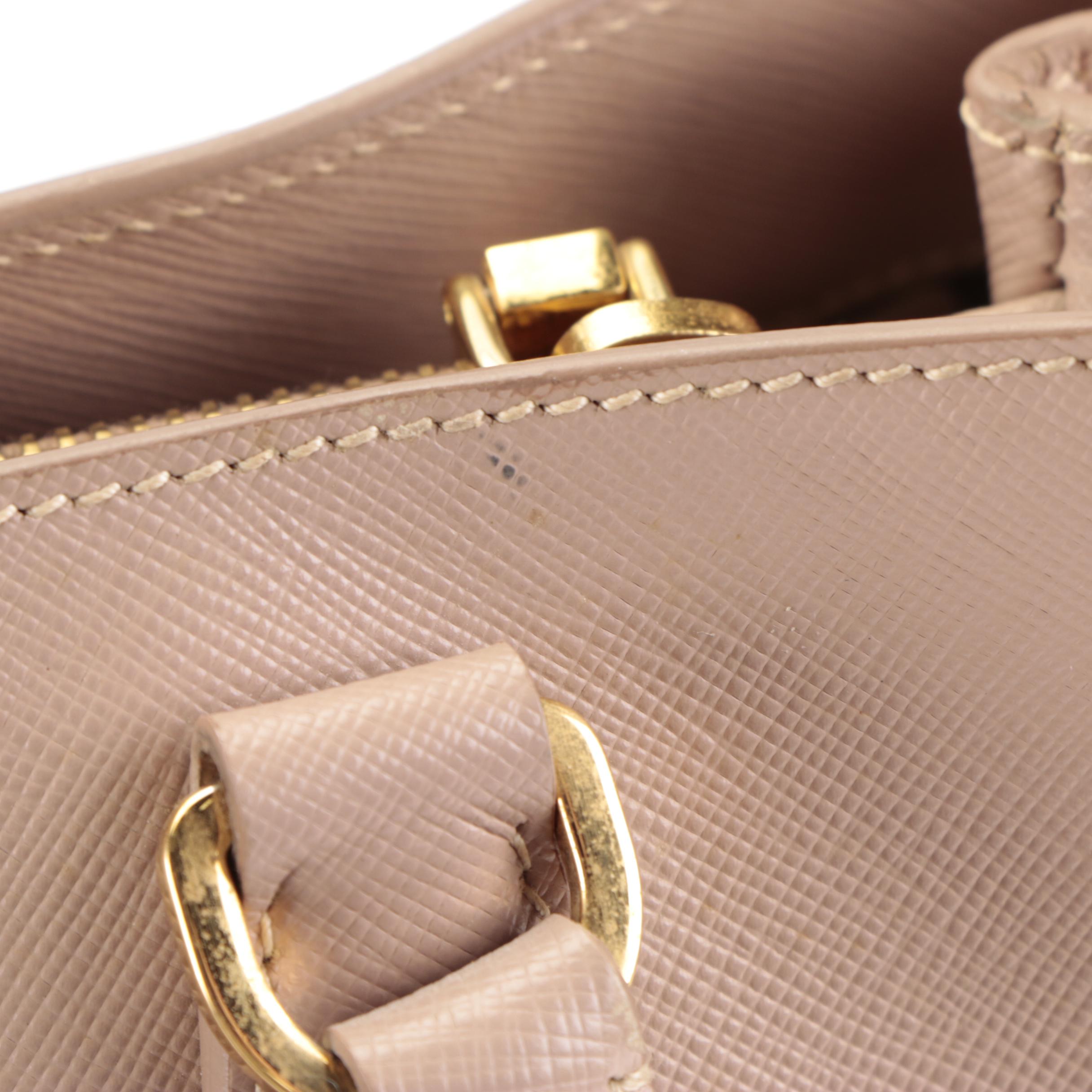 Prada Medium Gardener's Tote Bag in Light Pink Saffiano Leather