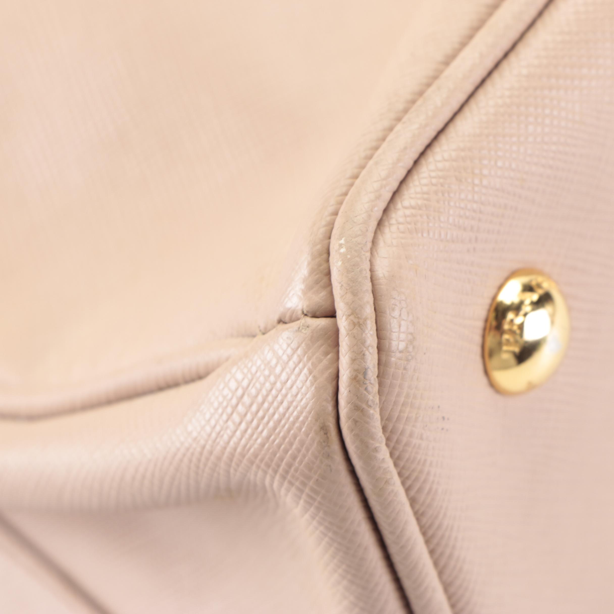 Prada Medium Gardener's Tote Bag in Light Pink Saffiano Leather