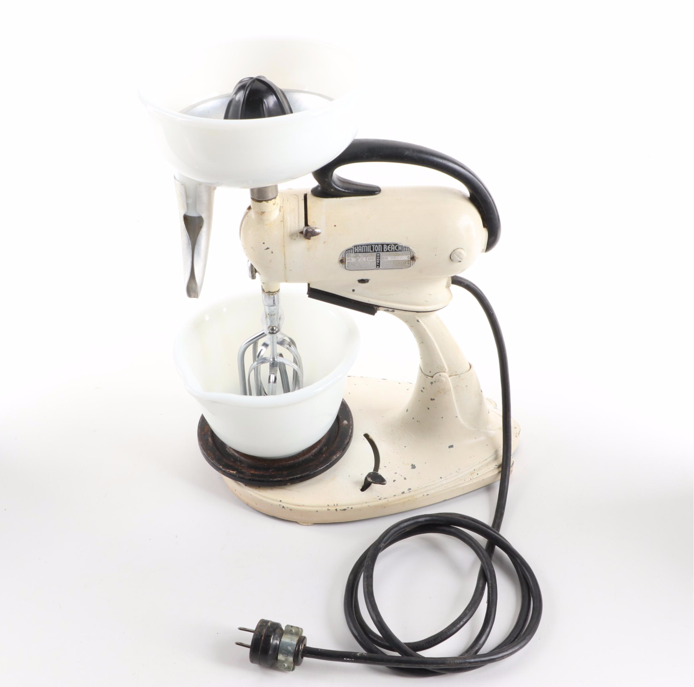 Hamilton Beach "Model E" Stand Mixer/Juicer and Cookie Cutters, Mid-20th Century