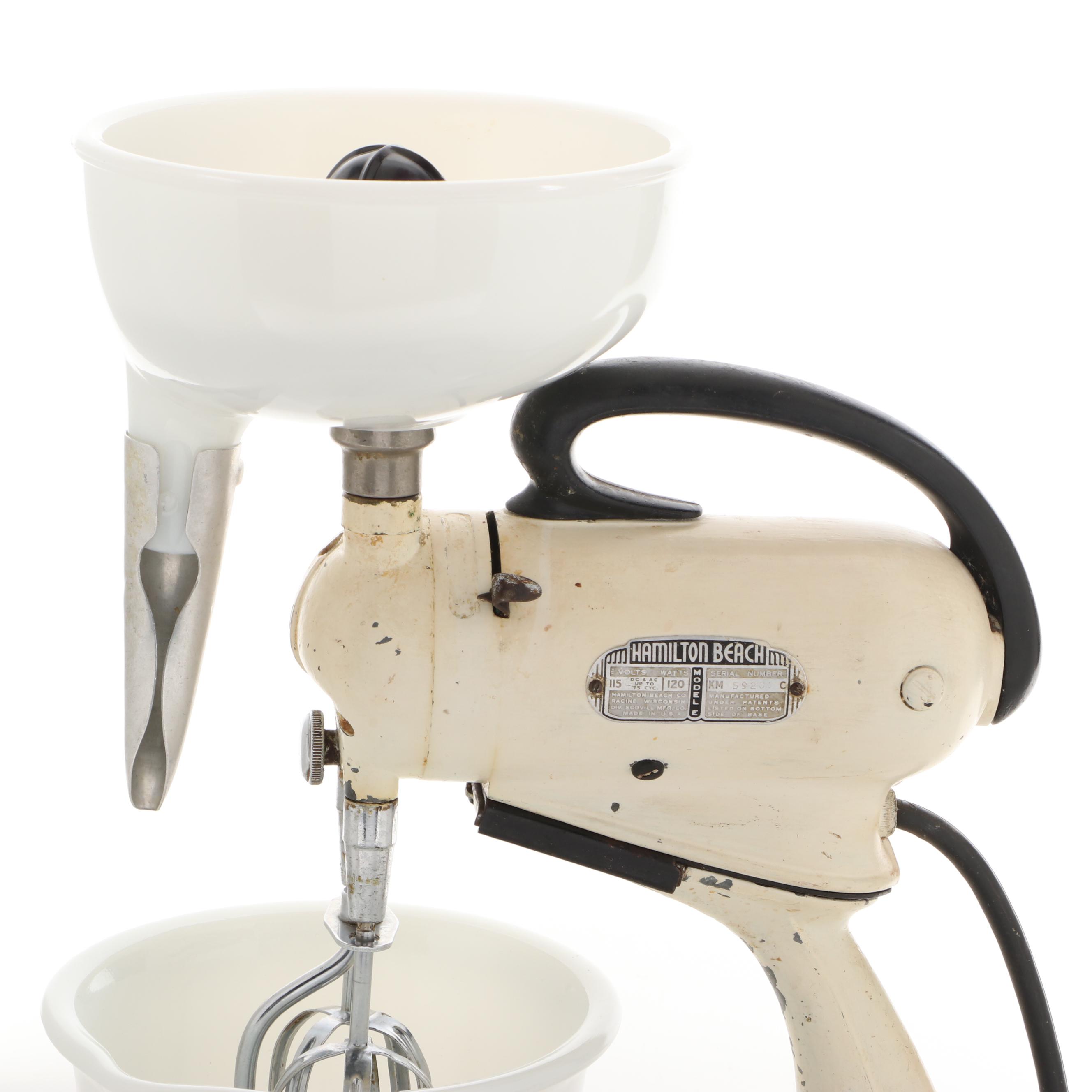 Hamilton Beach "Model E" Stand Mixer/Juicer and Cookie Cutters, Mid-20th Century