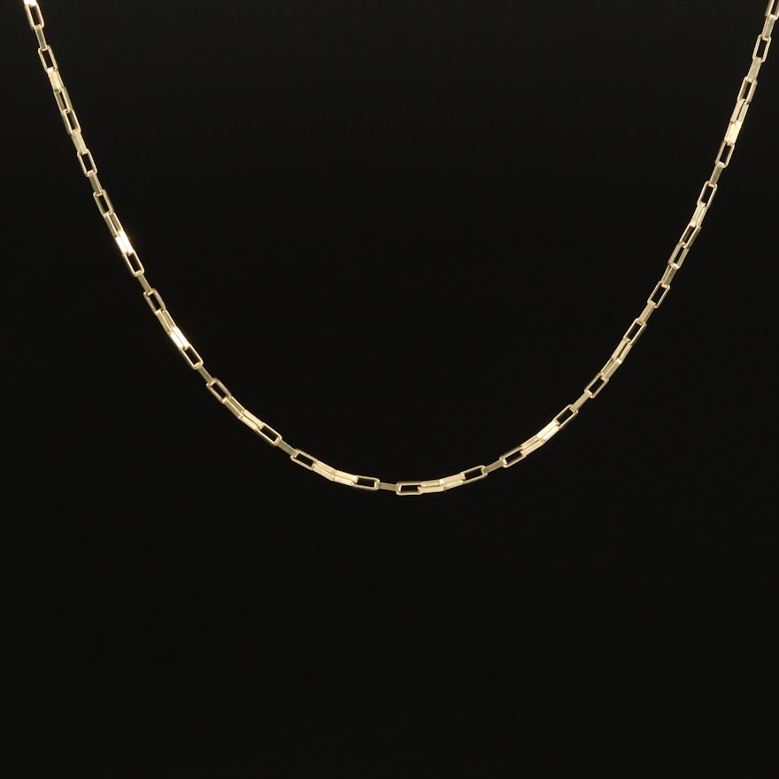 10K Elongated Box Chain Necklace