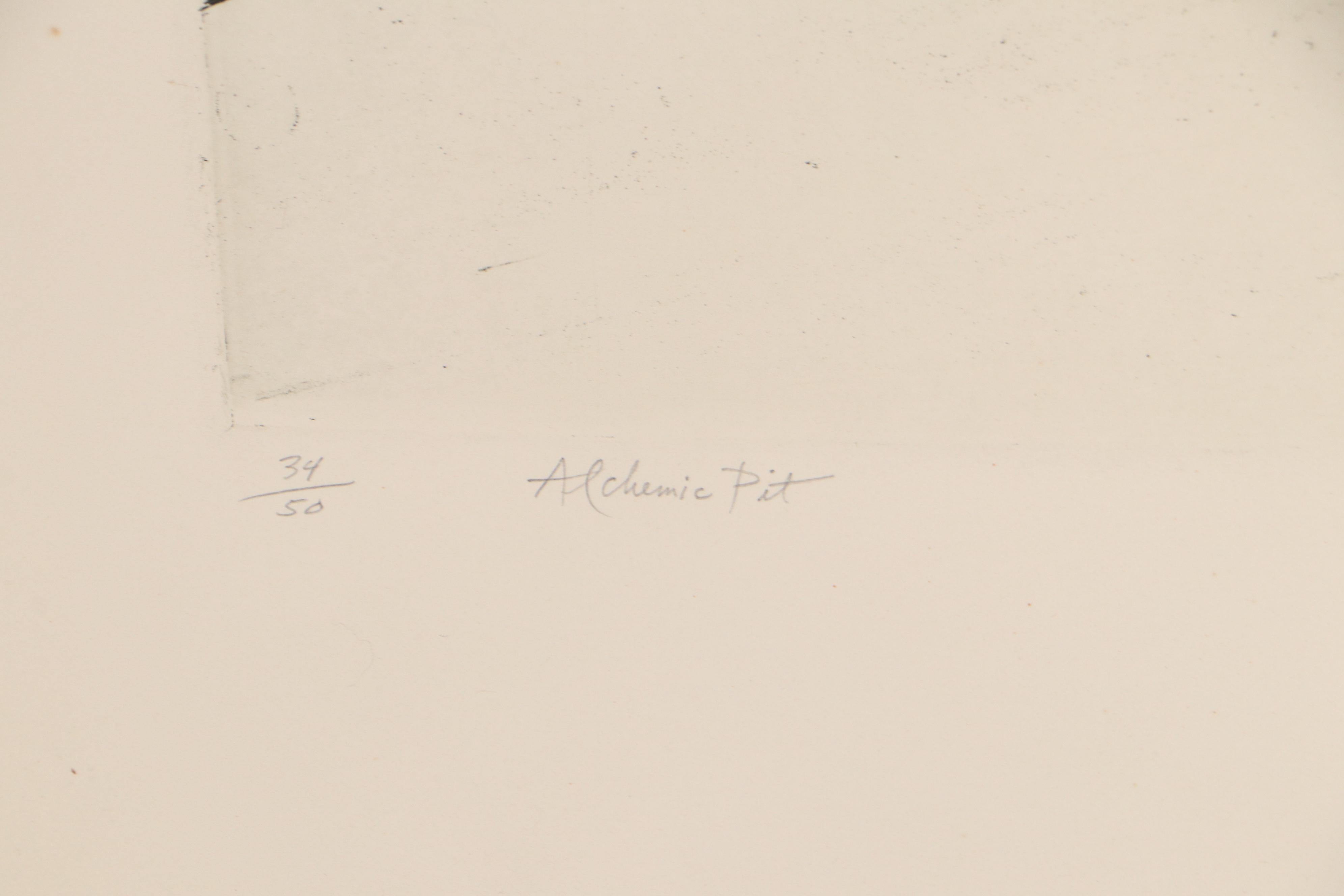 Jack Coughlin Etching "Alchemic Pit," Late 20th Century