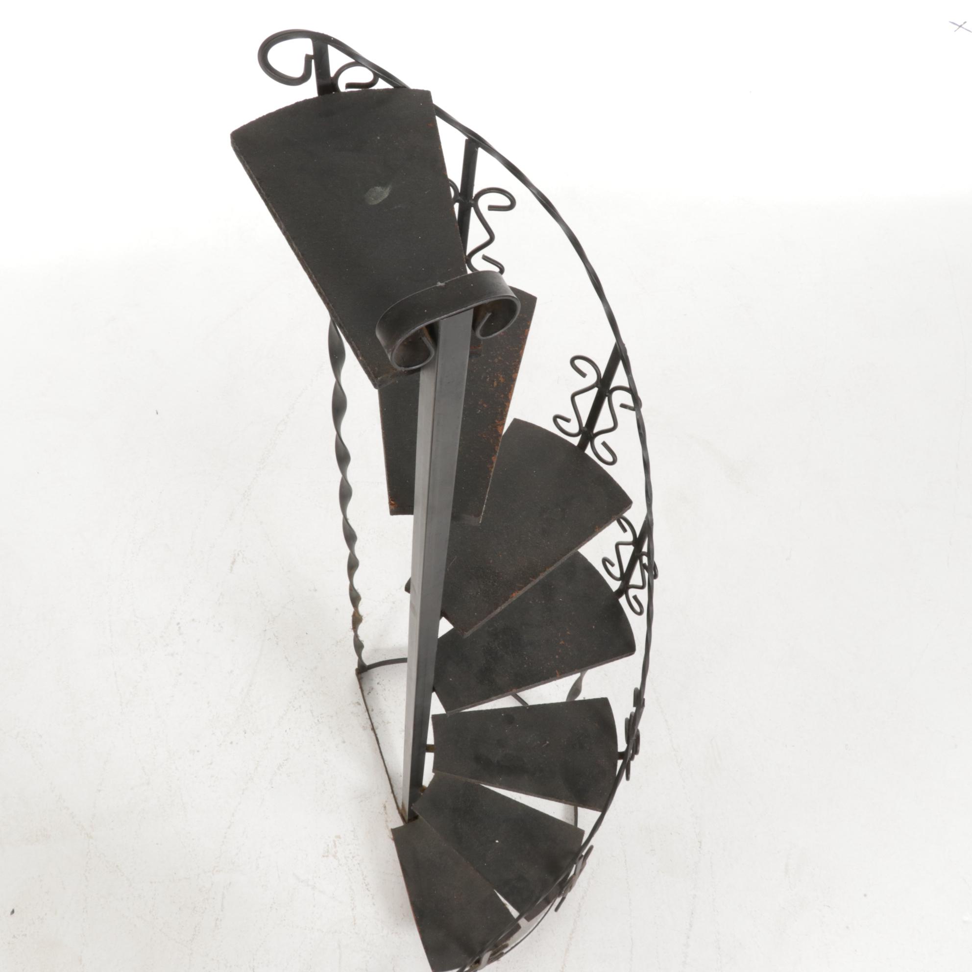 Wrought Iron Spiral Stair Plant Stand