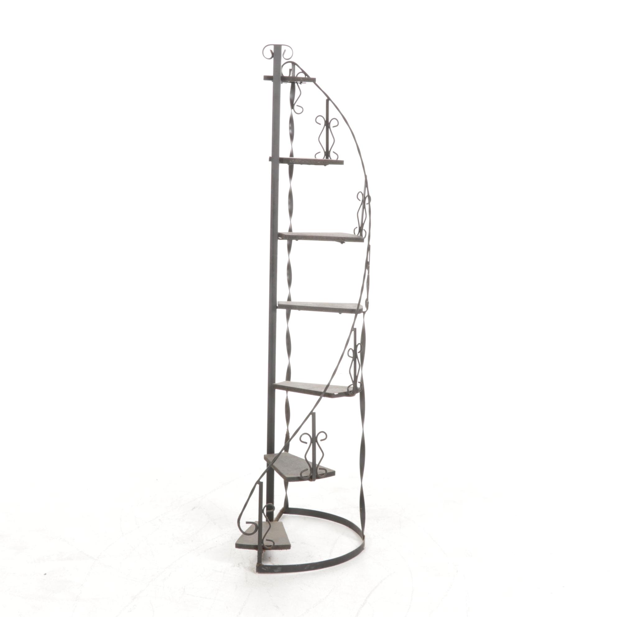 Wrought Iron Spiral Stair Plant Stand