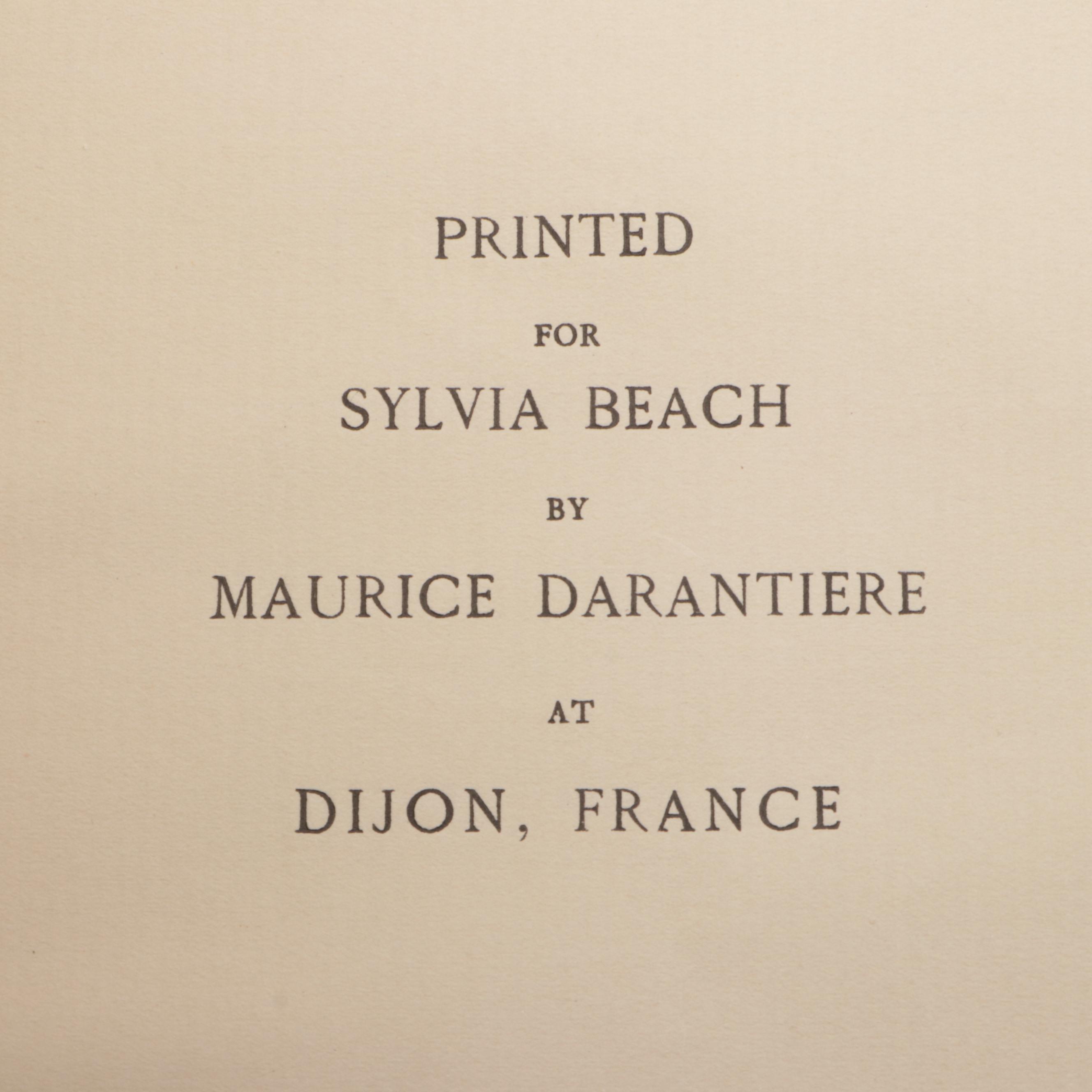 Limited First Edition "Ulysses" by James Joyce, 1922