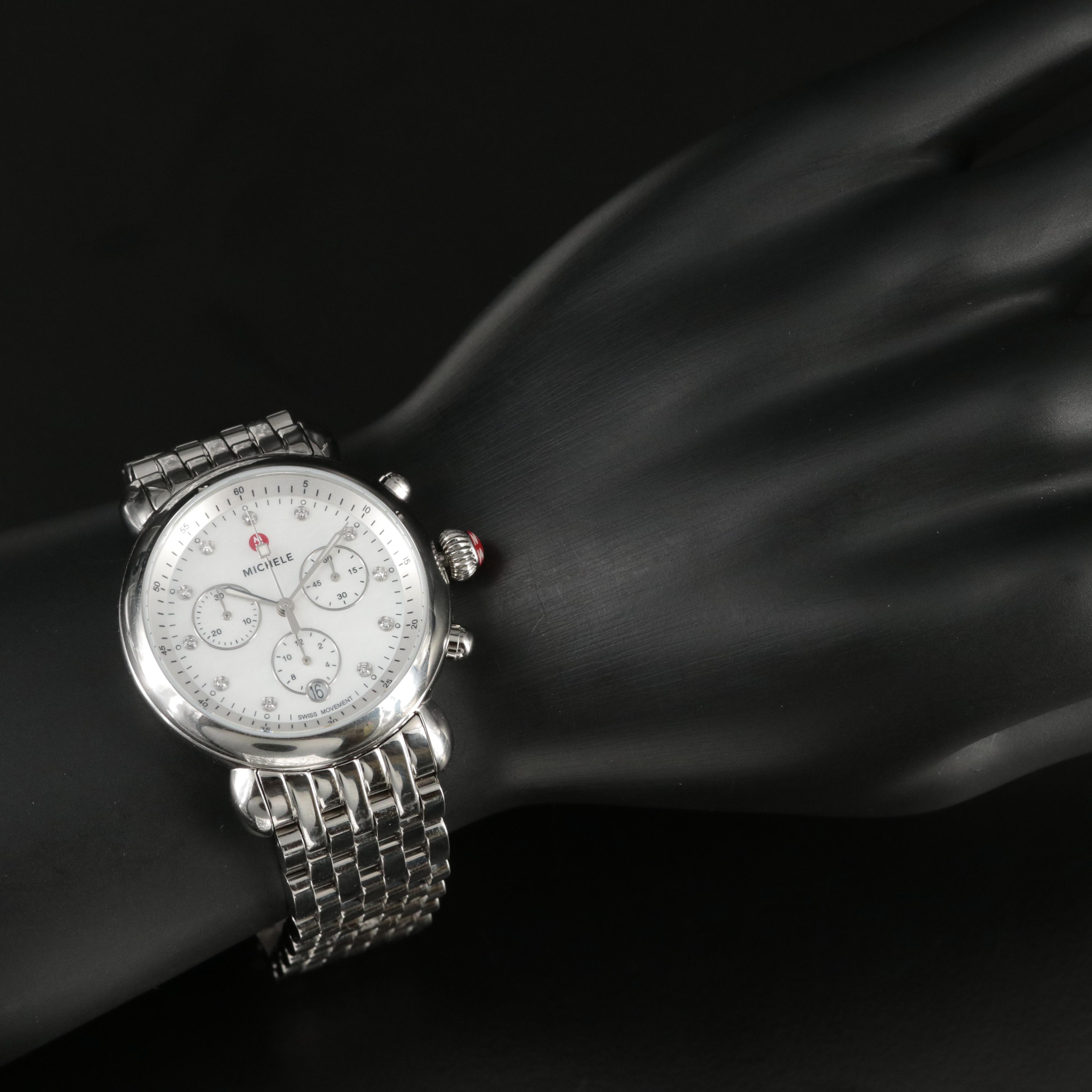 Michele CSX Diamond Dial Chronogrpah Watch