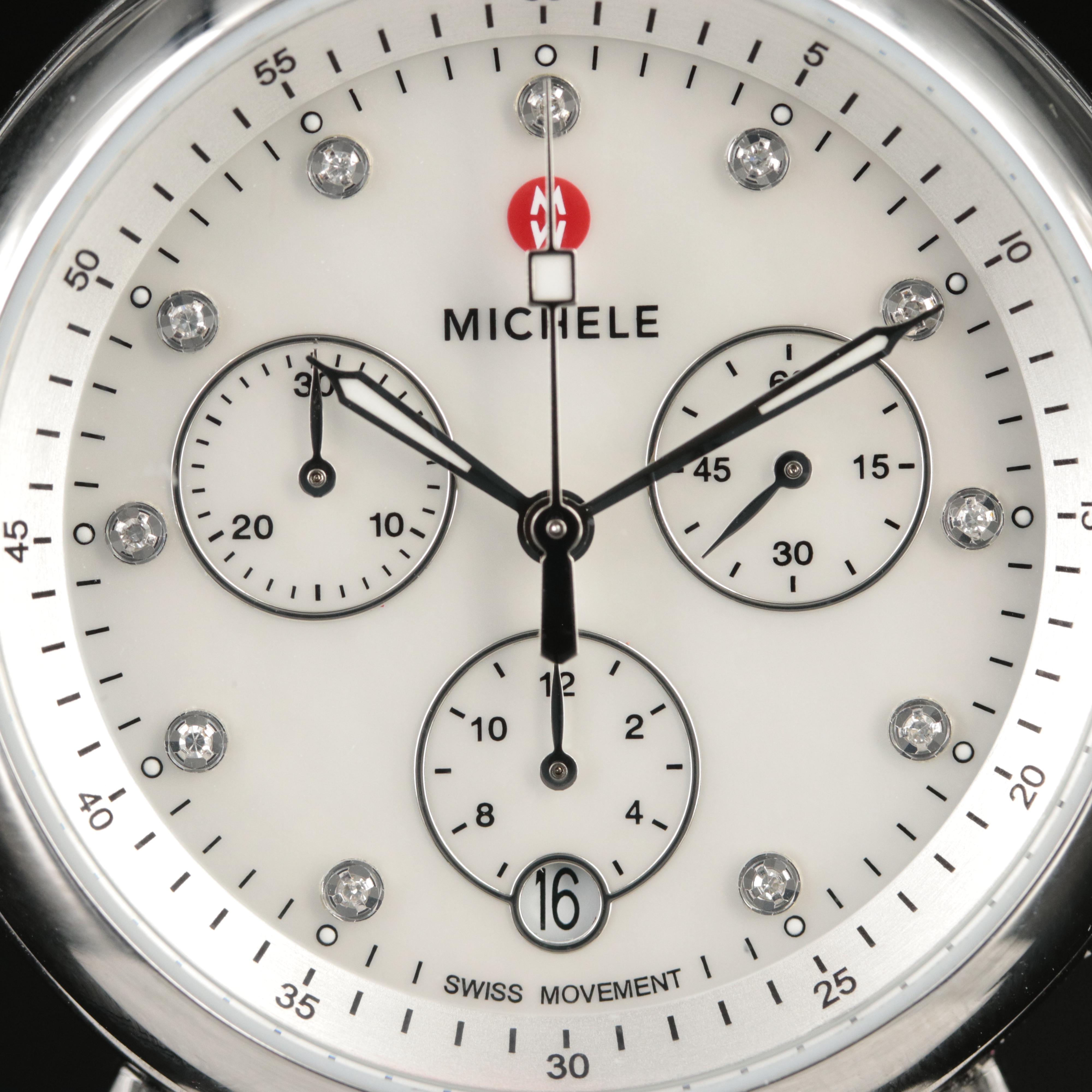 Michele CSX Diamond Dial Chronogrpah Watch
