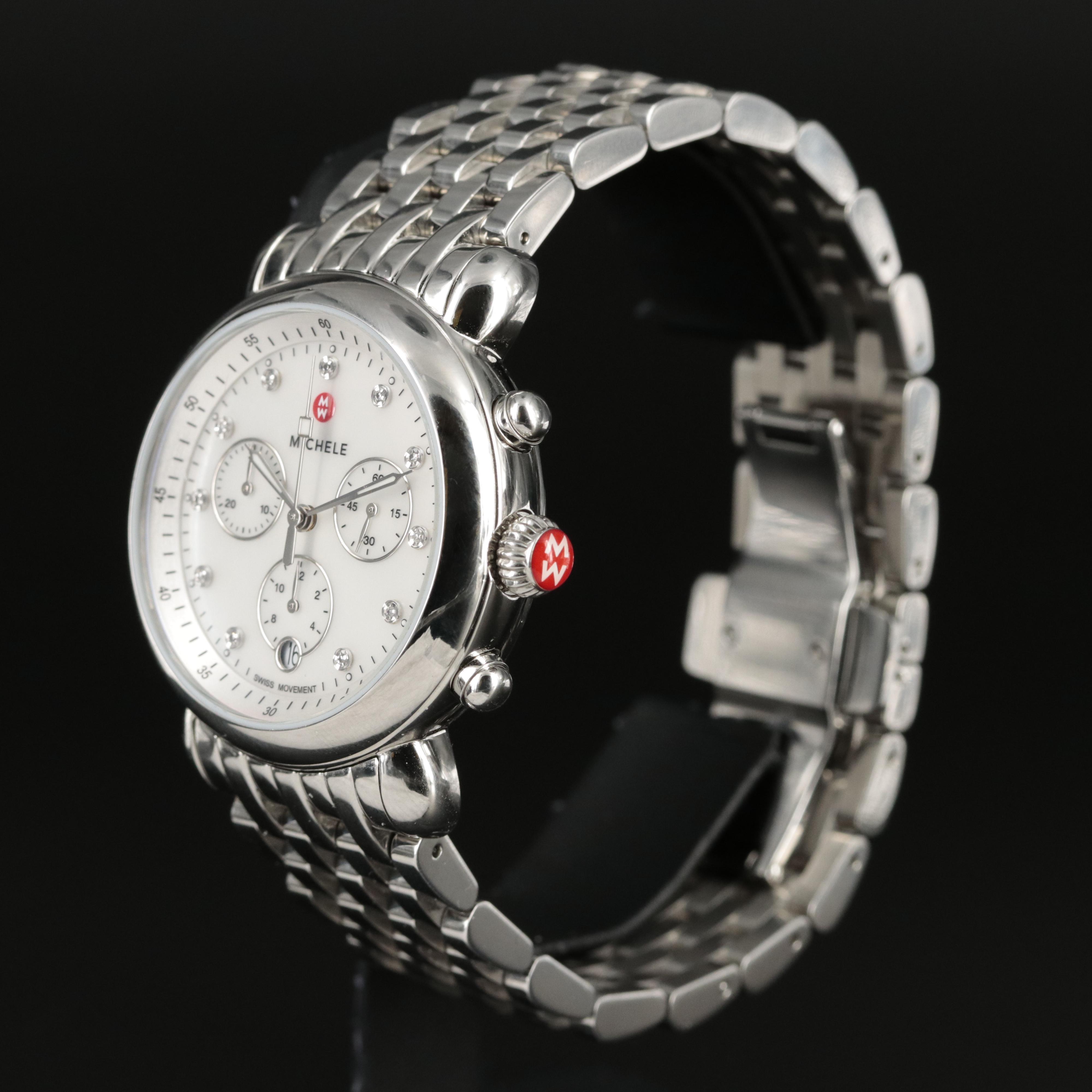 Michele CSX Diamond Dial Chronogrpah Watch
