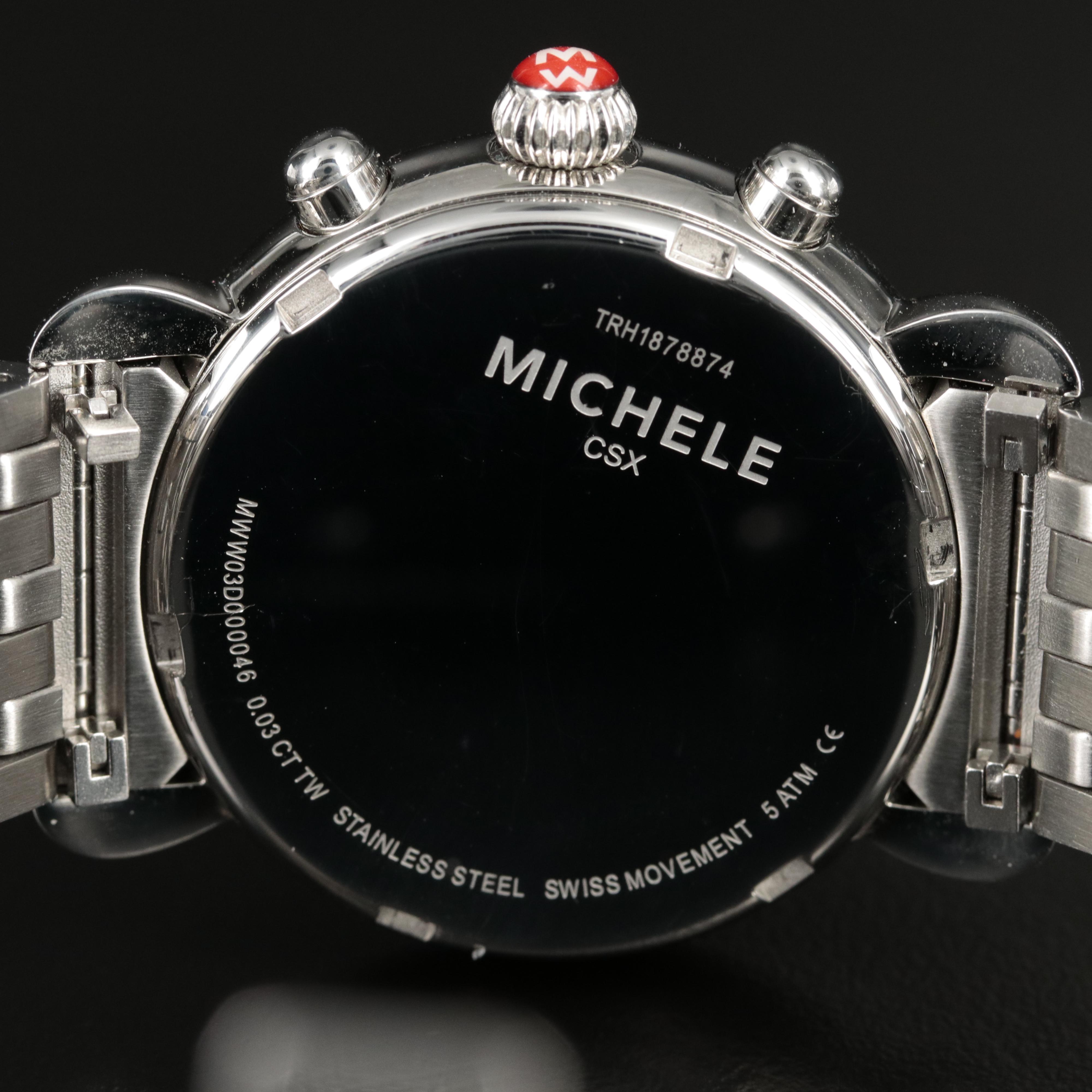 Michele CSX Diamond Dial Chronogrpah Watch