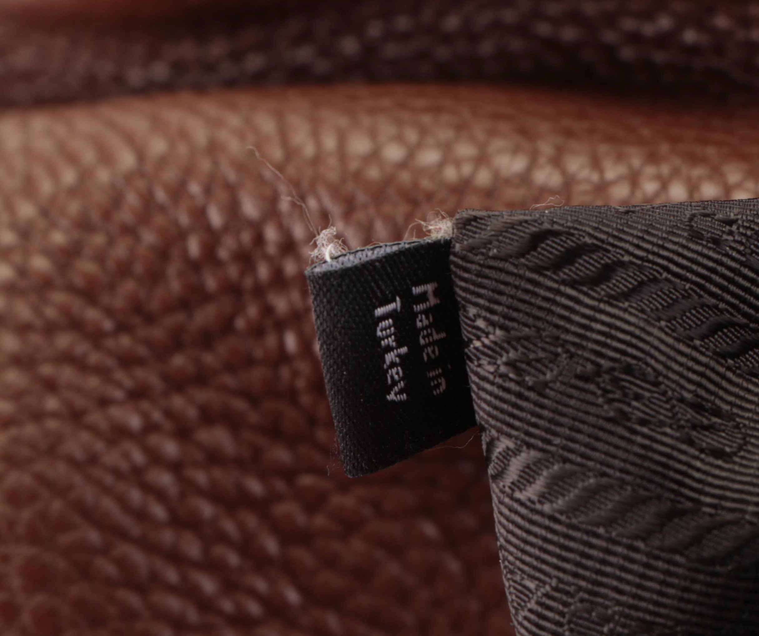 Prada Vitello Daino Leather Tote in Brown