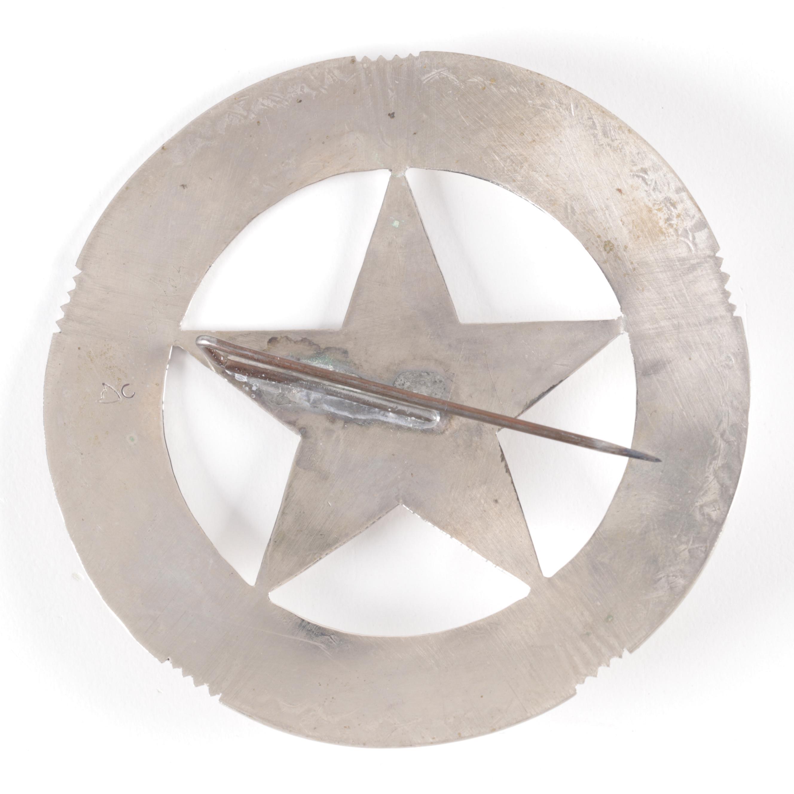 Native American Broadcloth Dance Suit and Pin with Sterling Naval Insignia