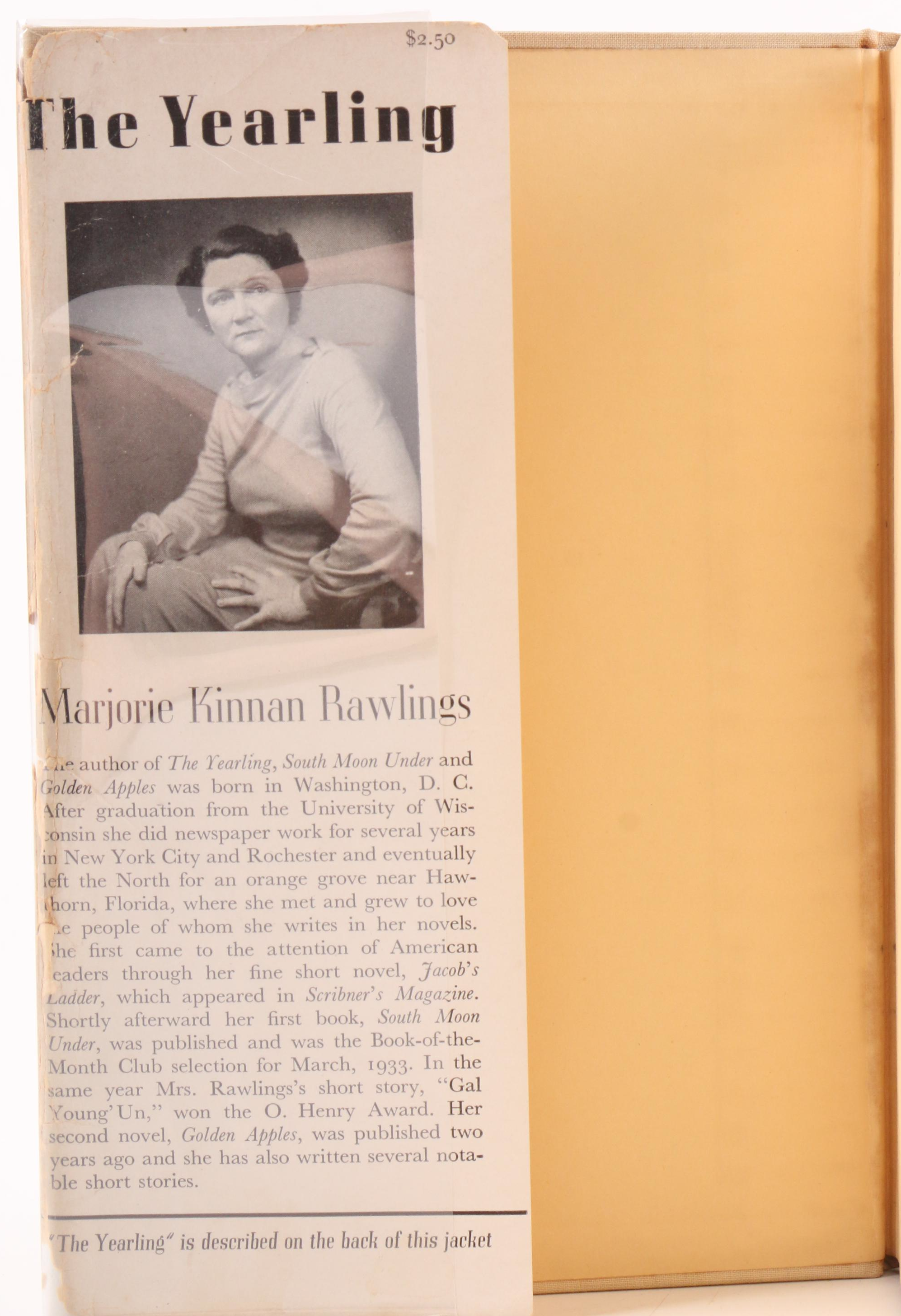 First Edition "The Yearling" by Marjorie Kinnan Rawlings and Other Book