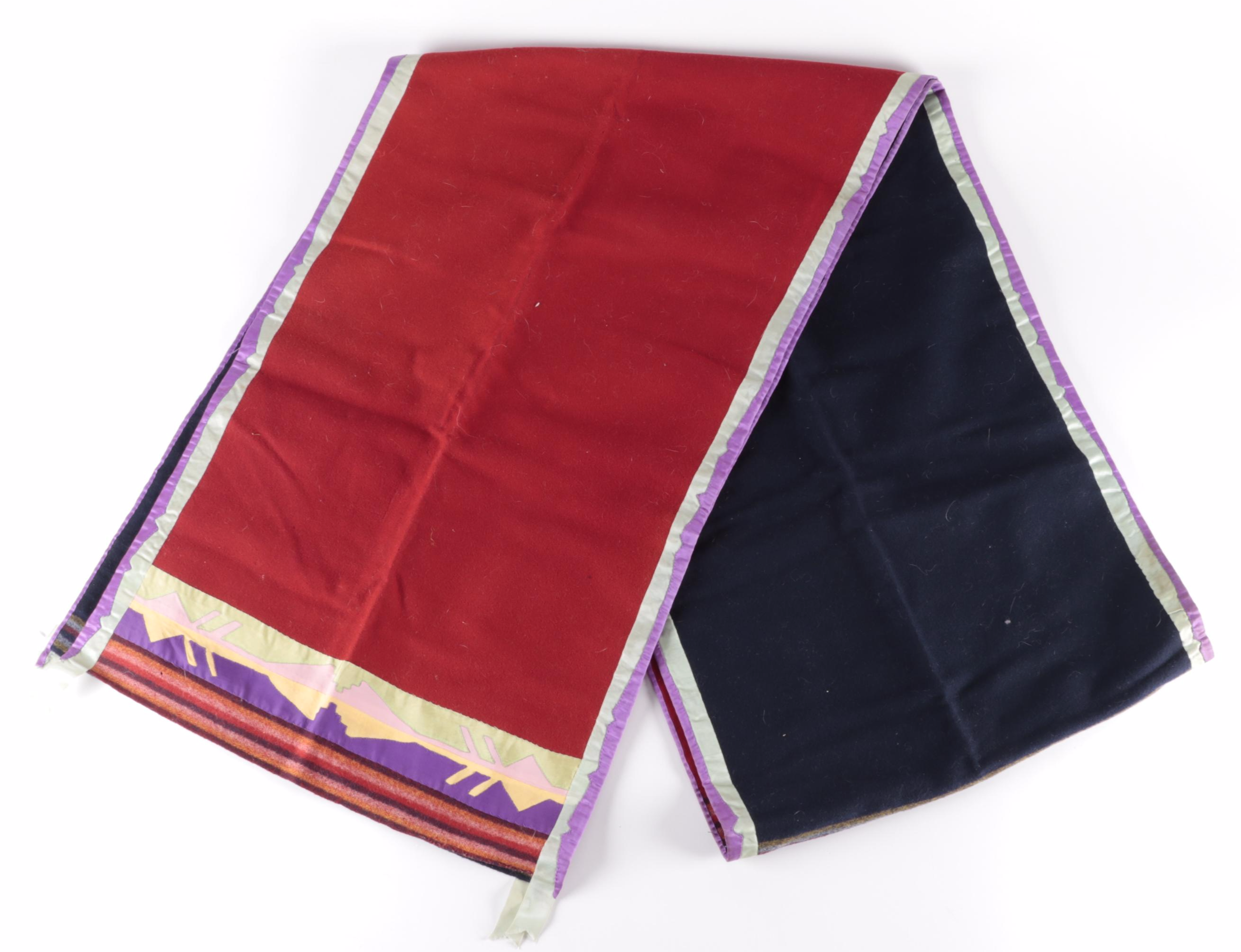 Native American Broadcloth Dance Suit and Pin with Sterling Naval Insignia