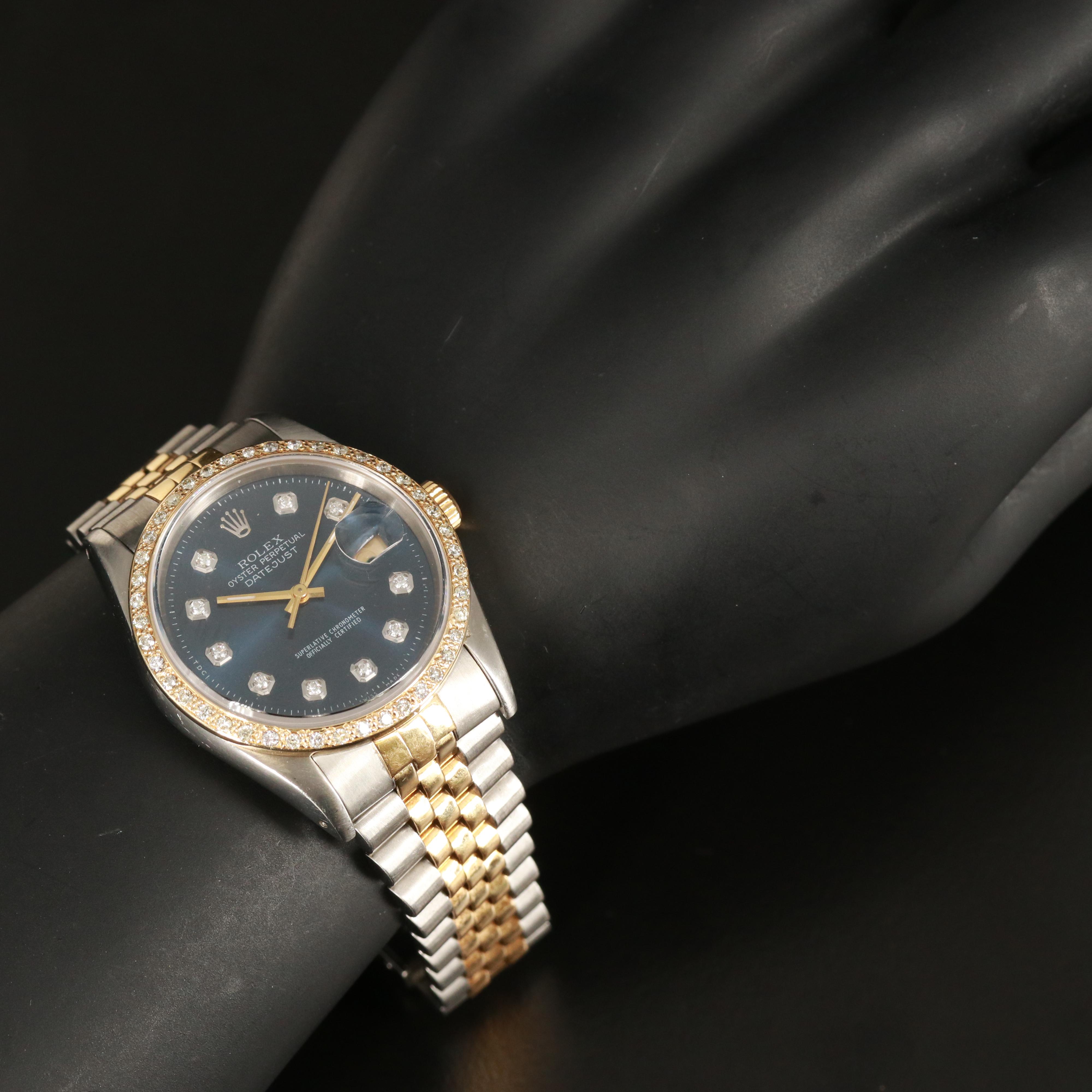 1991 Rolex Datejust Diamond Dial and Bezel 18K and Stainless Steel Watch