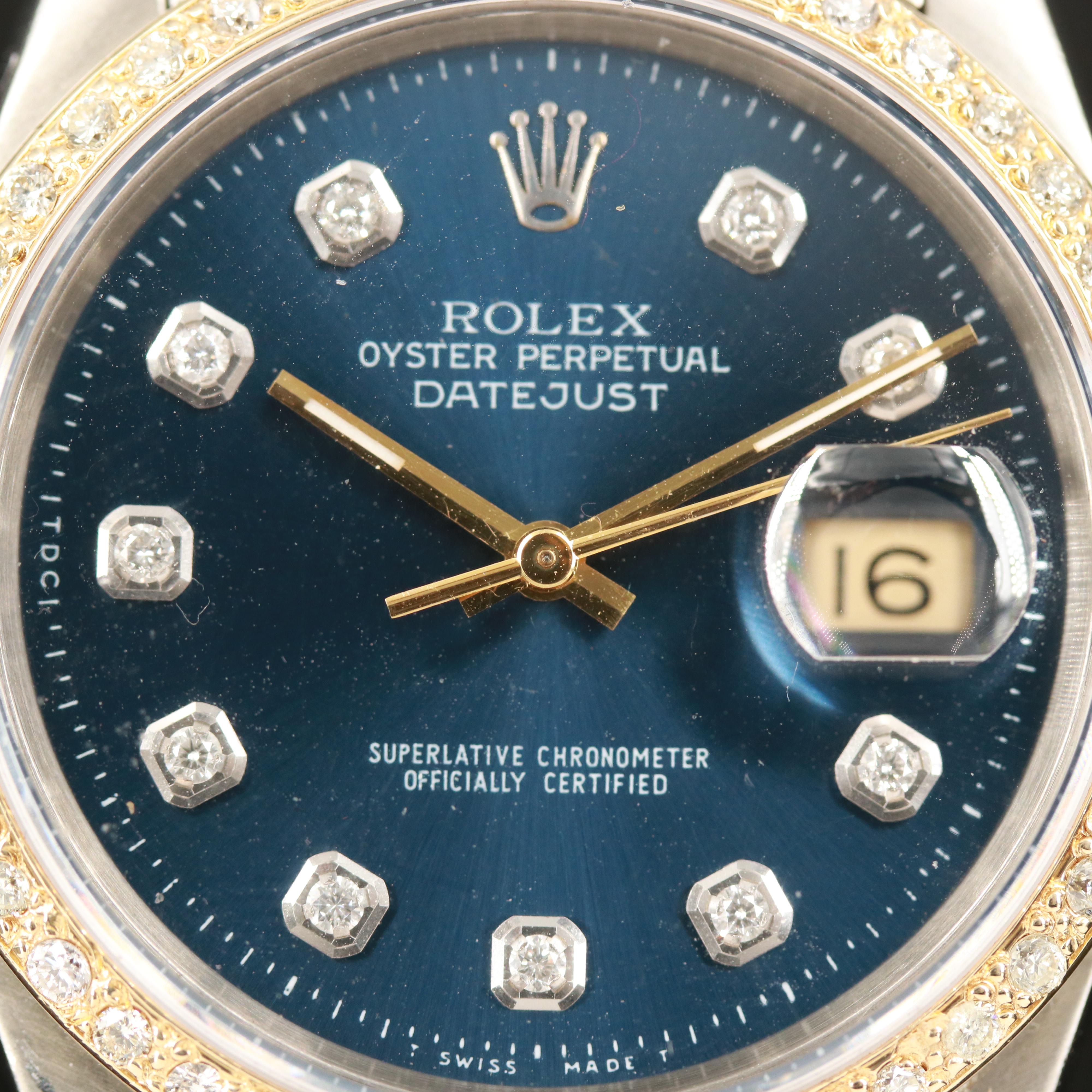 1991 Rolex Datejust Diamond Dial and Bezel 18K and Stainless Steel Watch