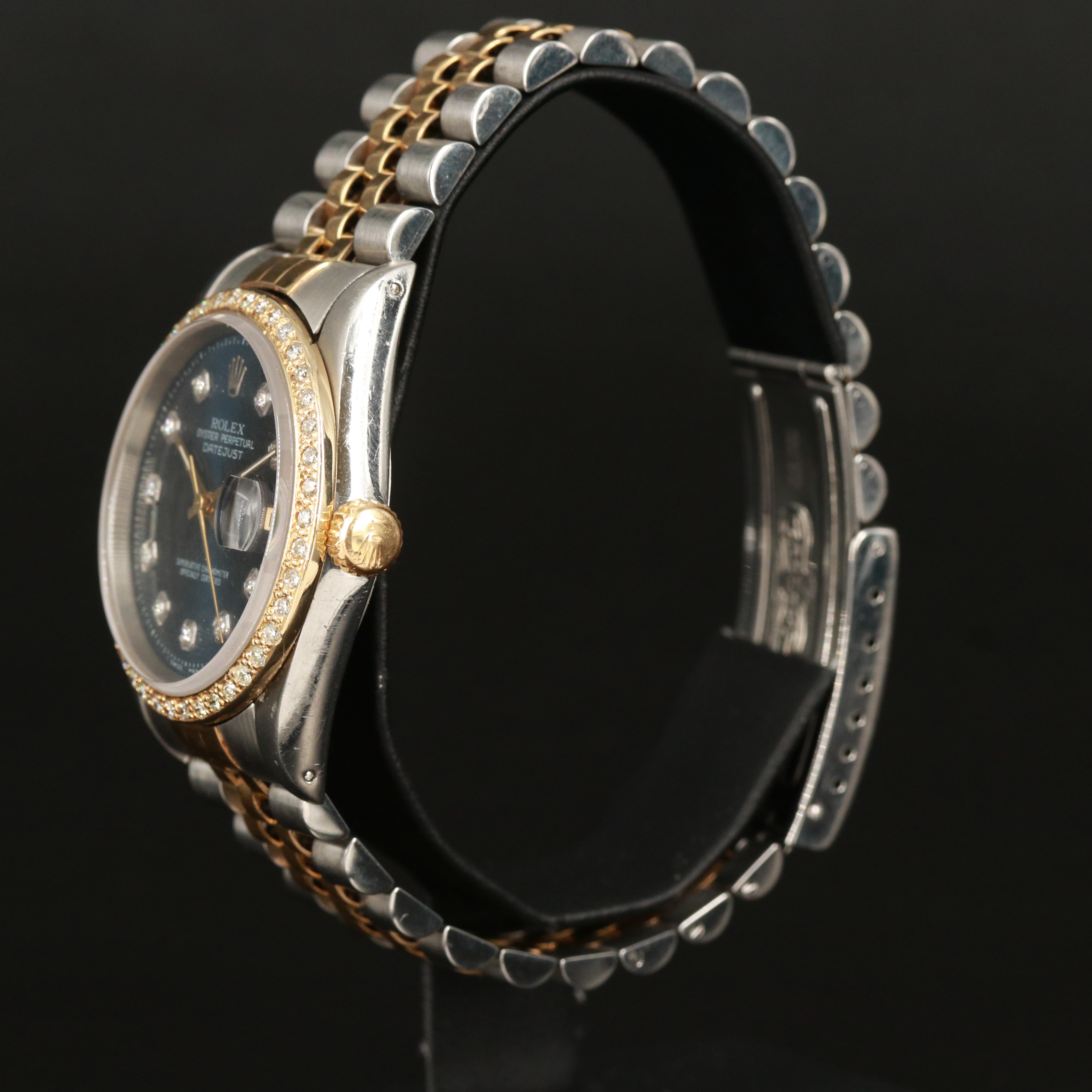 1991 Rolex Datejust Diamond Dial and Bezel 18K and Stainless Steel Watch