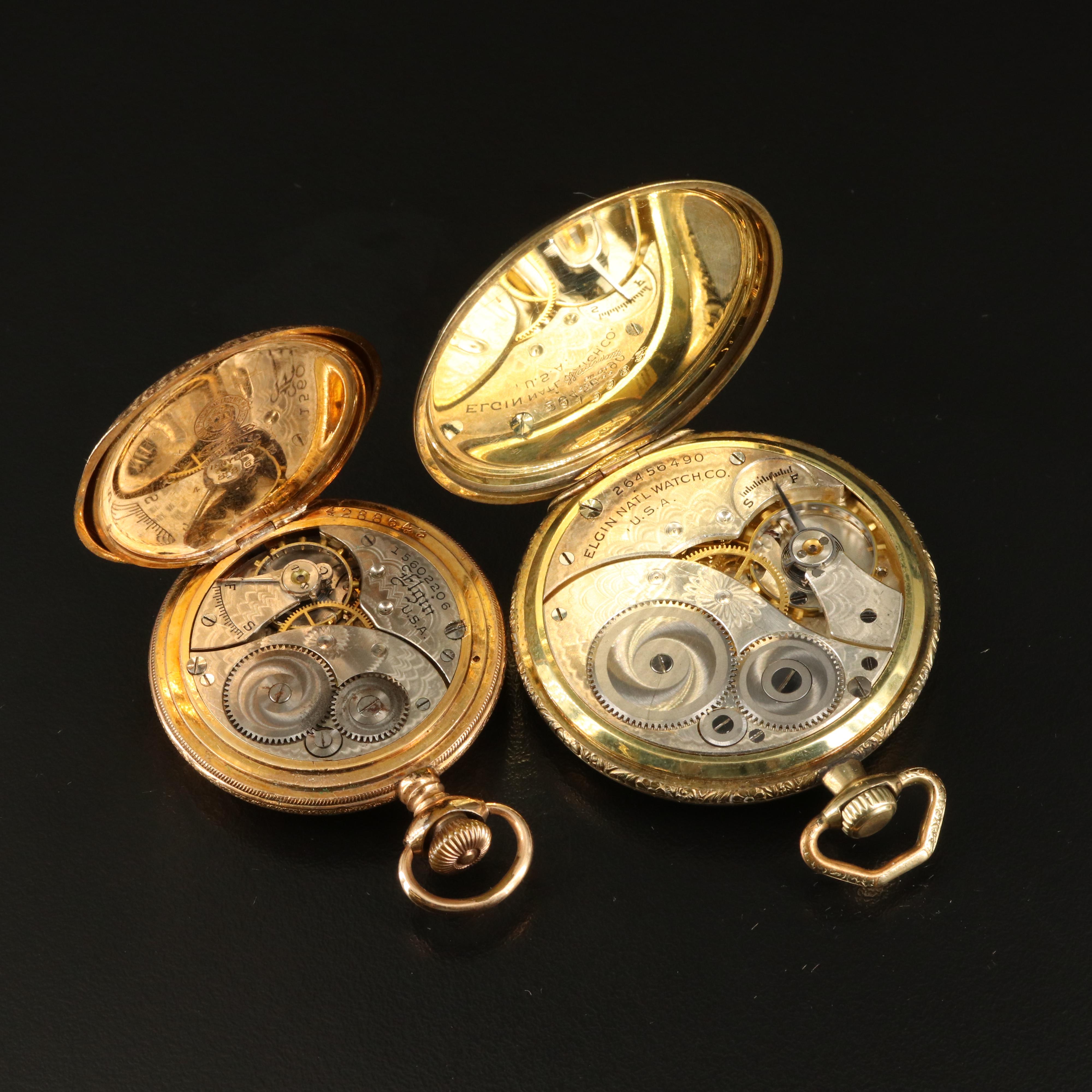 Two Elgin Gold Filled Pocket Watches