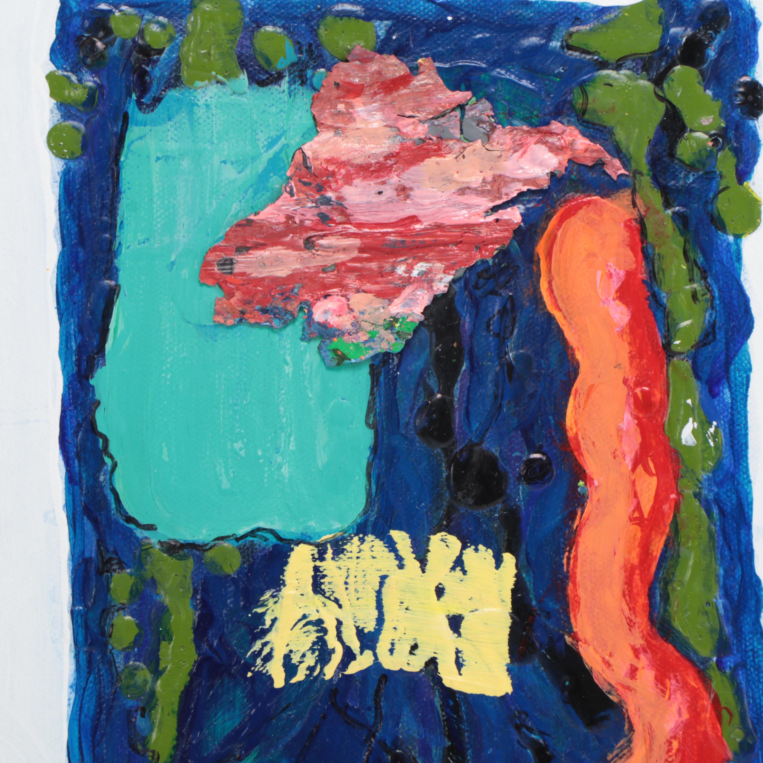 Jeffrey Scott Lewis Abstract Mixed Media Painting, 2019