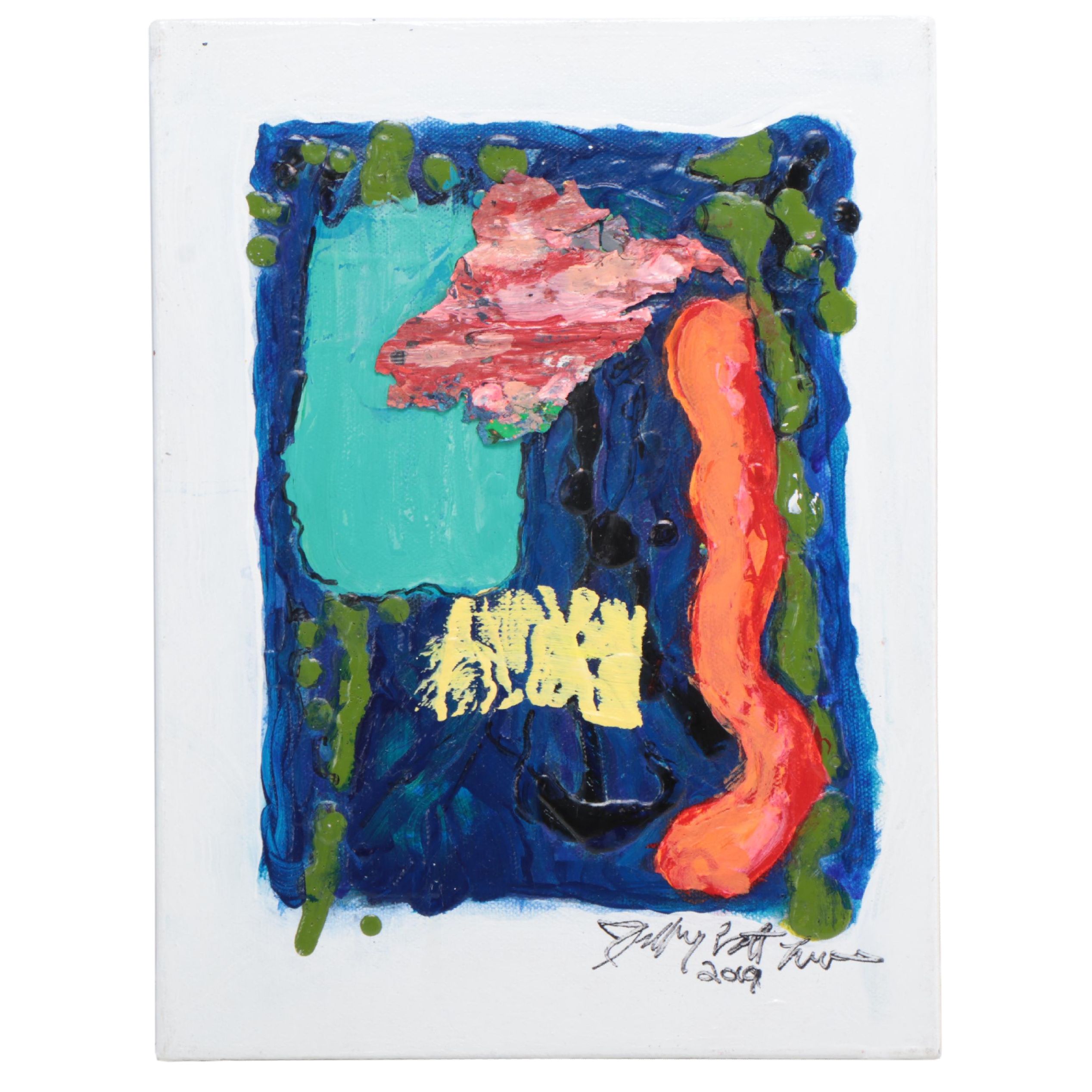 Jeffrey Scott Lewis Abstract Mixed Media Painting, 2019