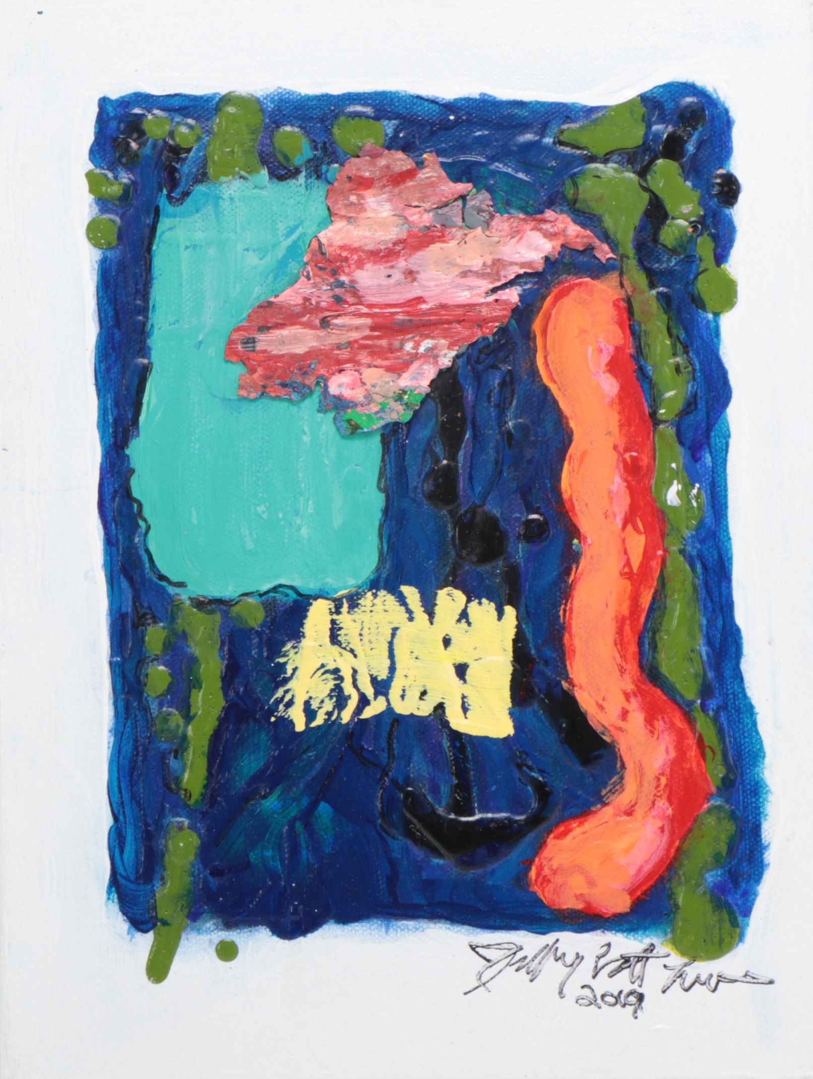 Jeffrey Scott Lewis Abstract Mixed Media Painting, 2019