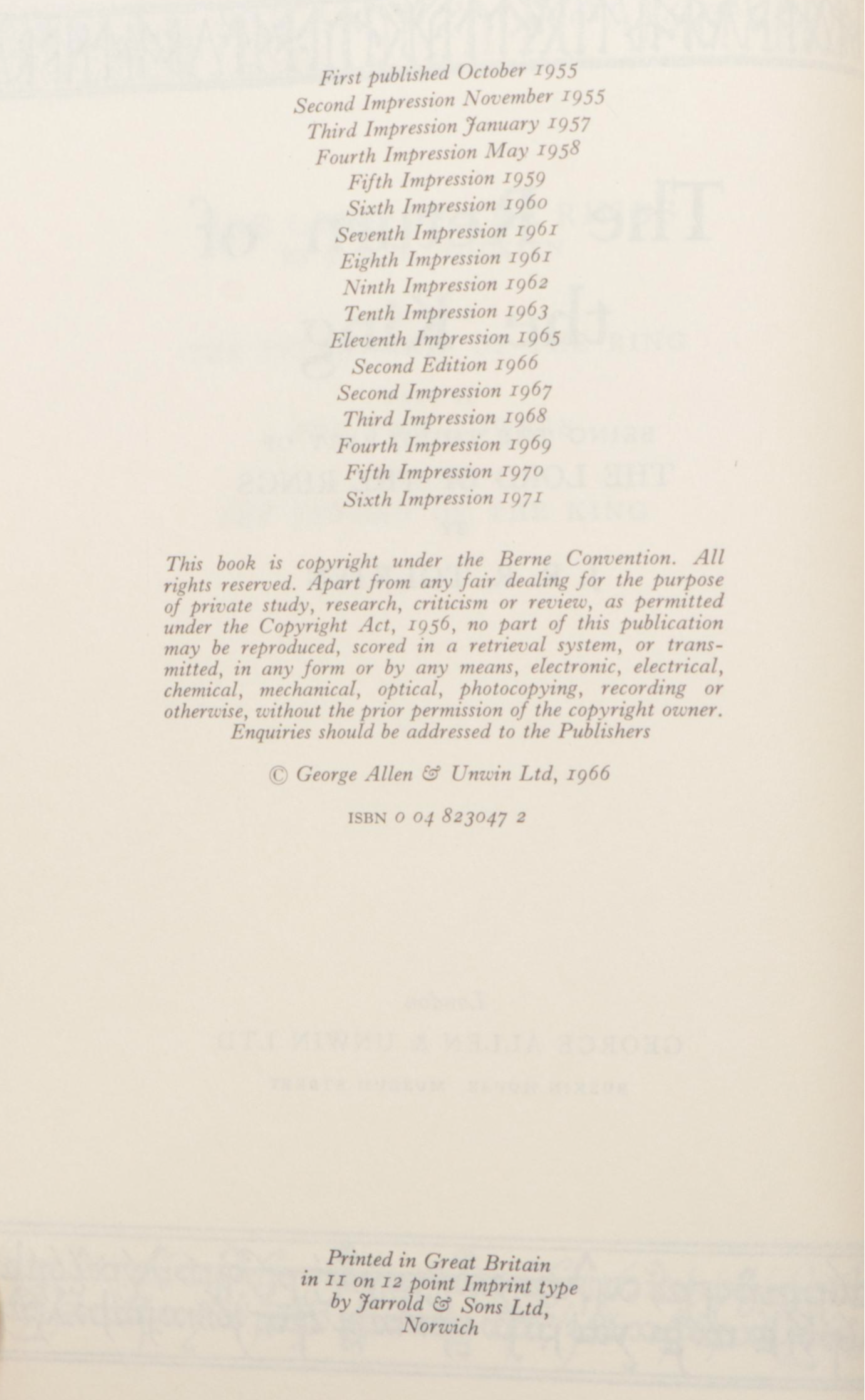 Revised Edition "The Lord of the Rings" Trilogy by J. R. R. Tolkien, 1970–1971