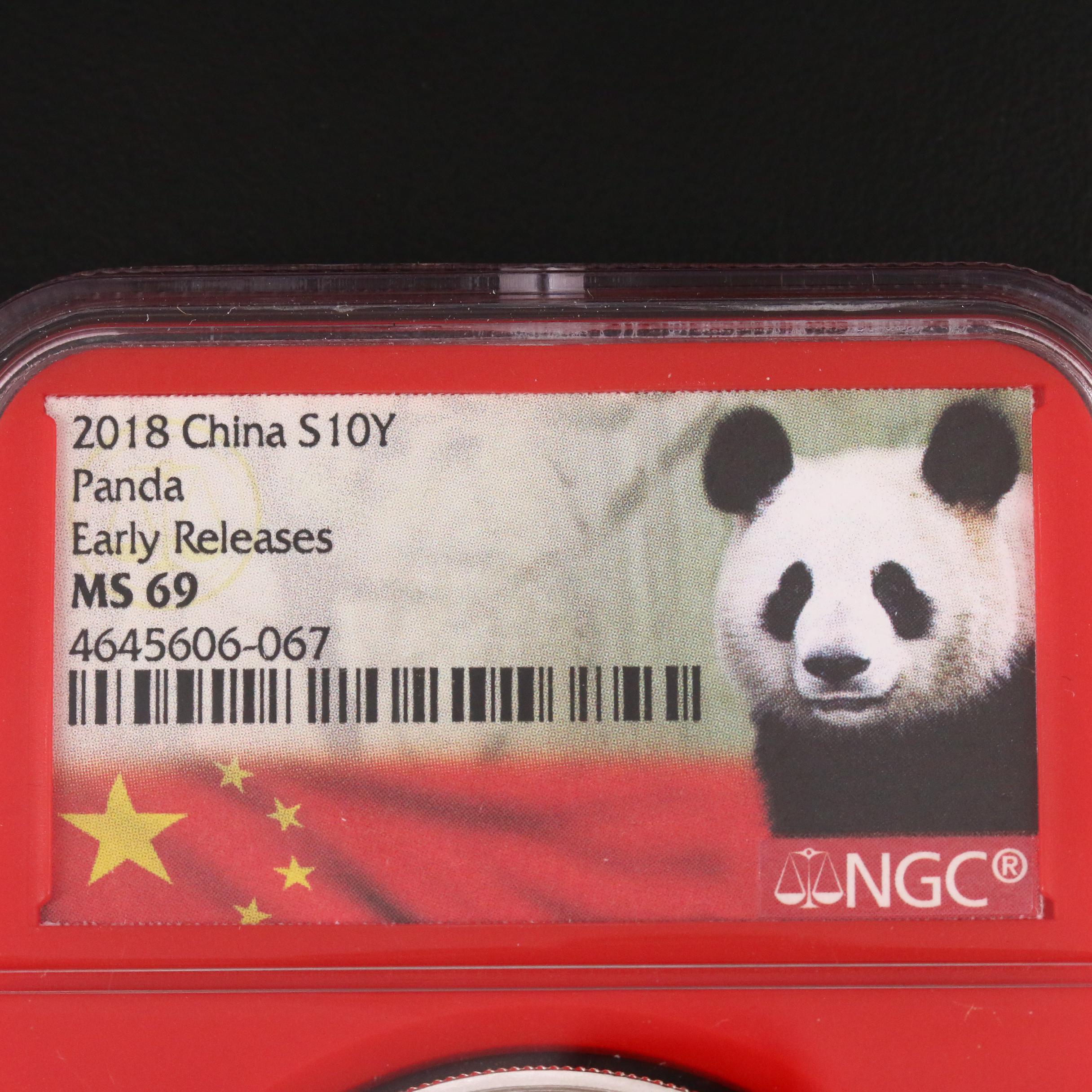 NGC Graded MS69 2018 China Panda 10 Yuan Silver Coin