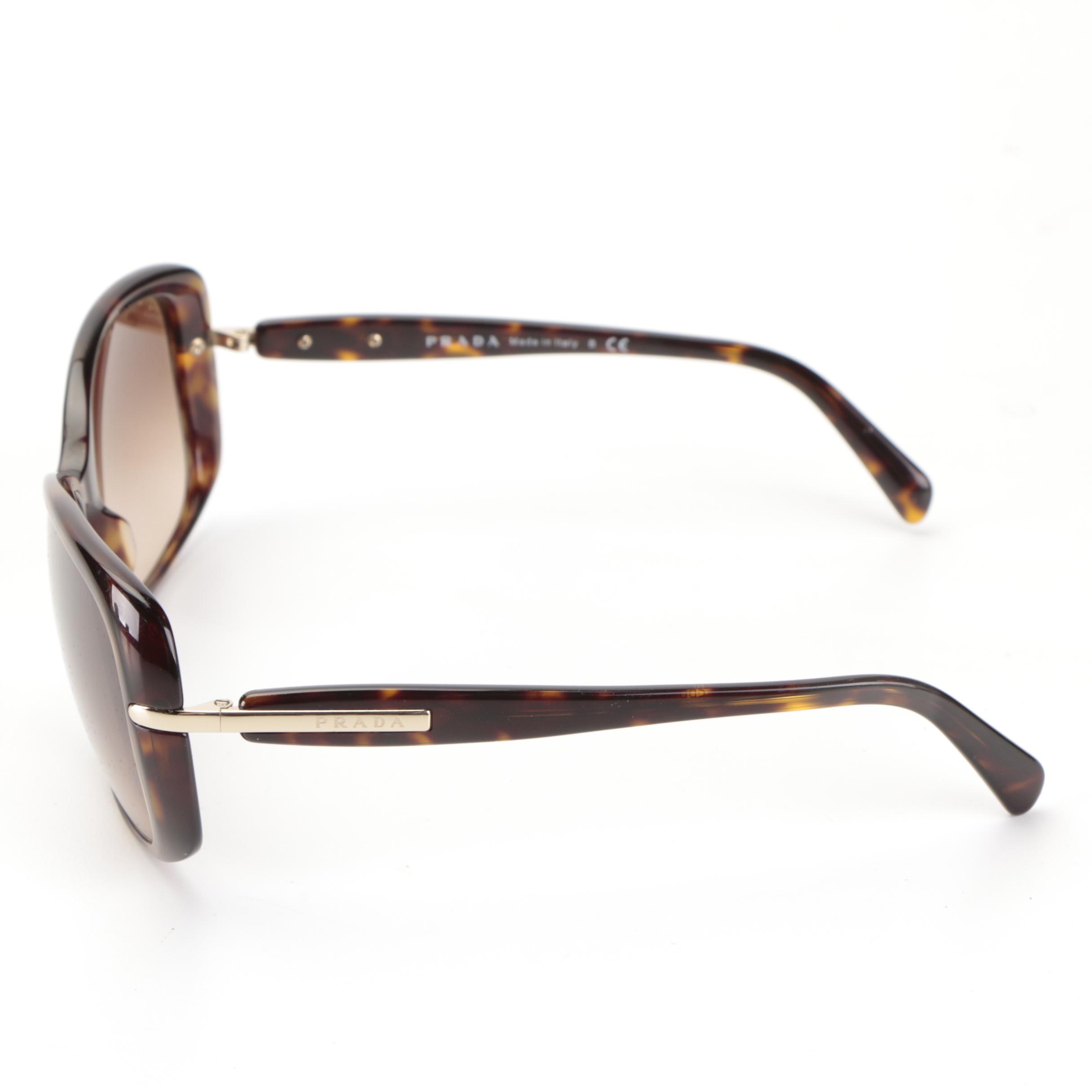 Prada SPR 08O Round Sunglasses with Case