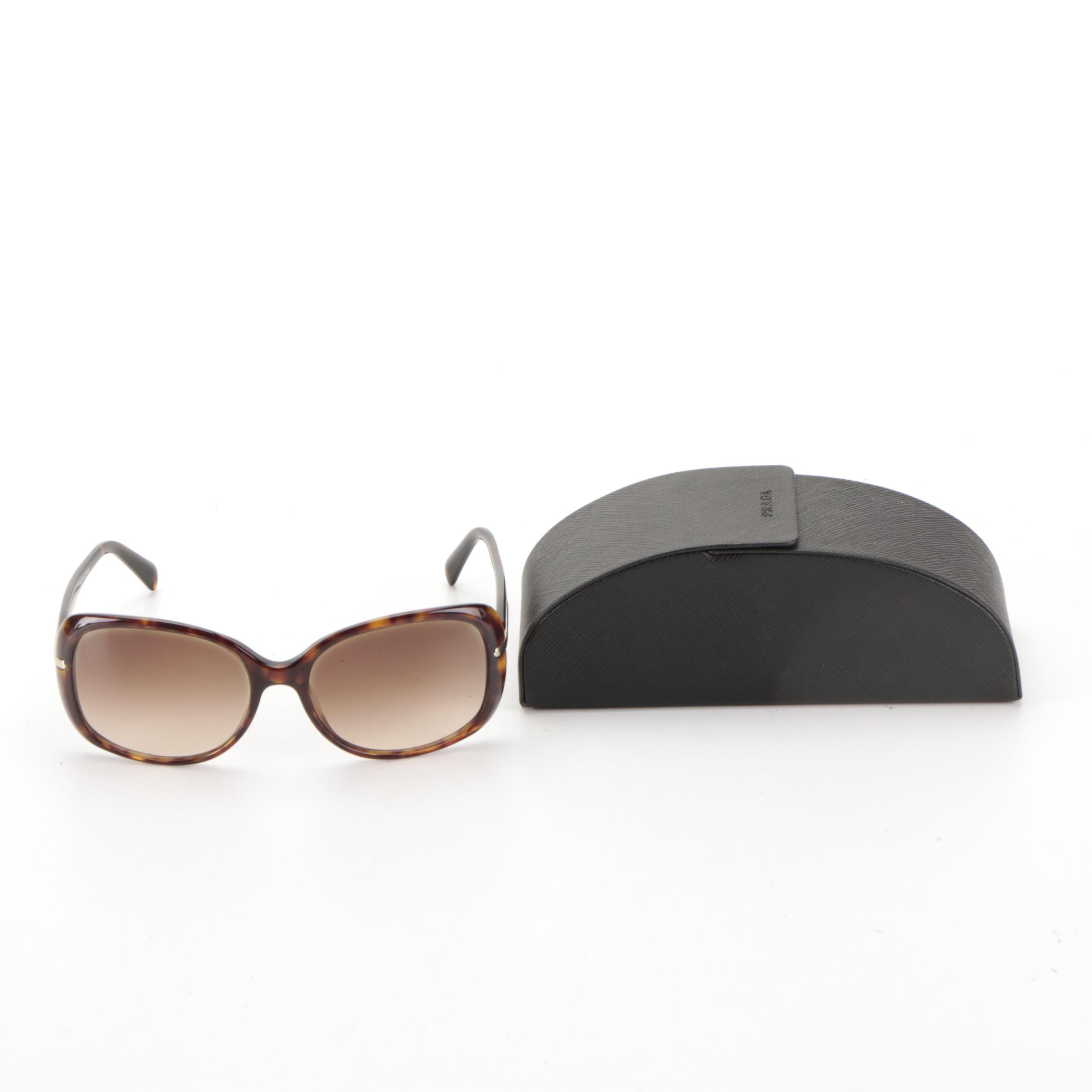 Prada SPR 08O Round Sunglasses with Case