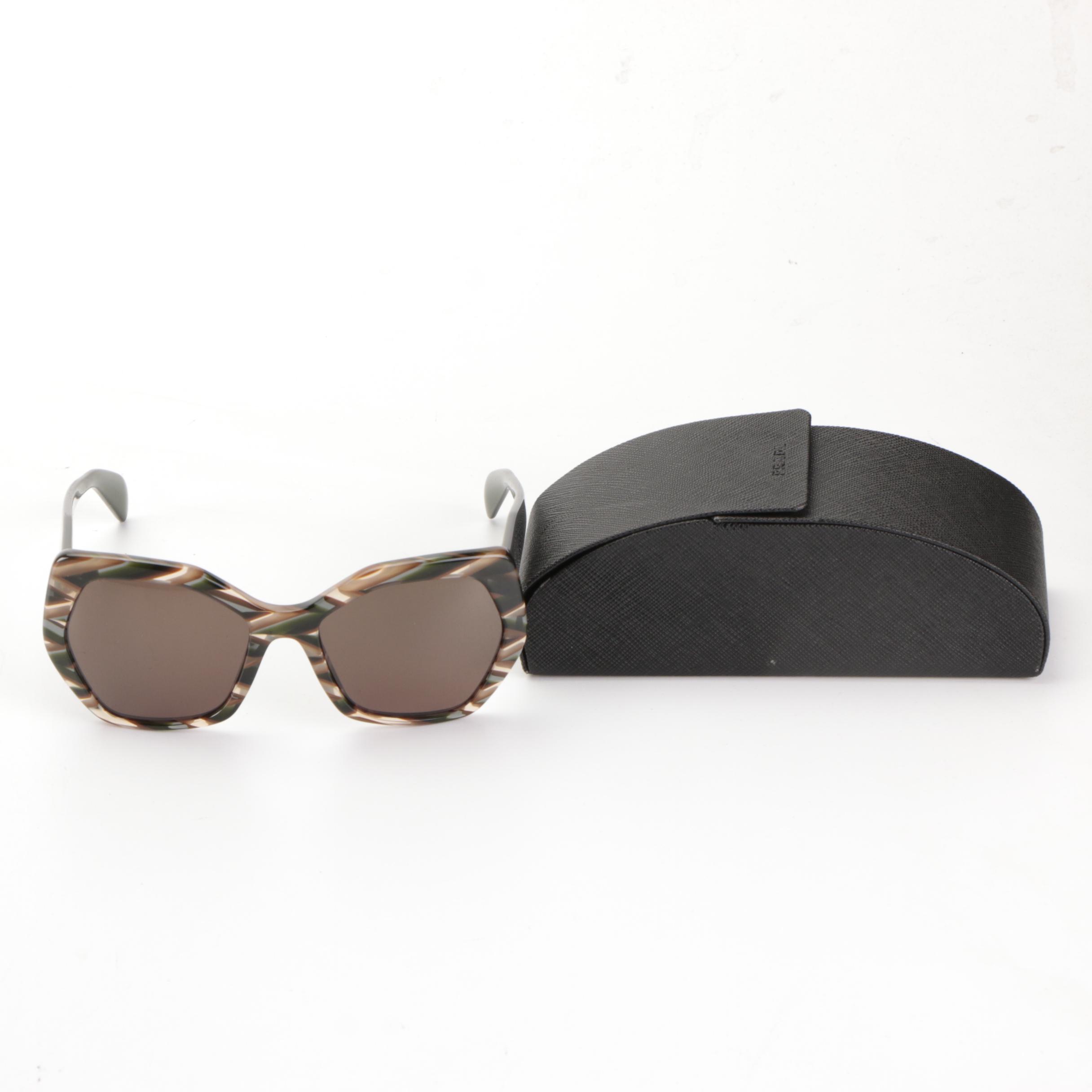 Prada SPR 16R Semi-Translucent Sunglasses with Case