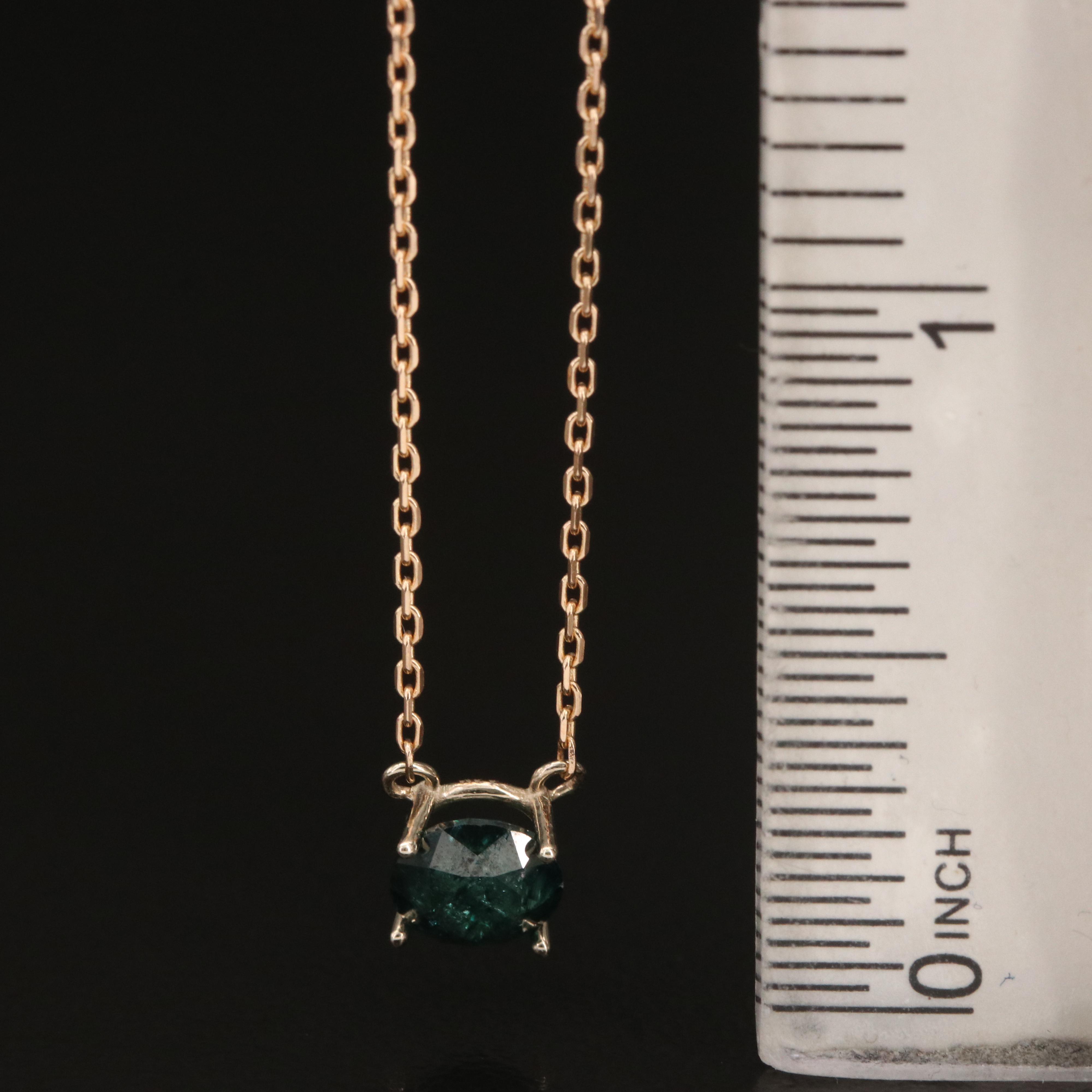 14K Rose Gold 0.87 CT Diamond Solitaire Necklace