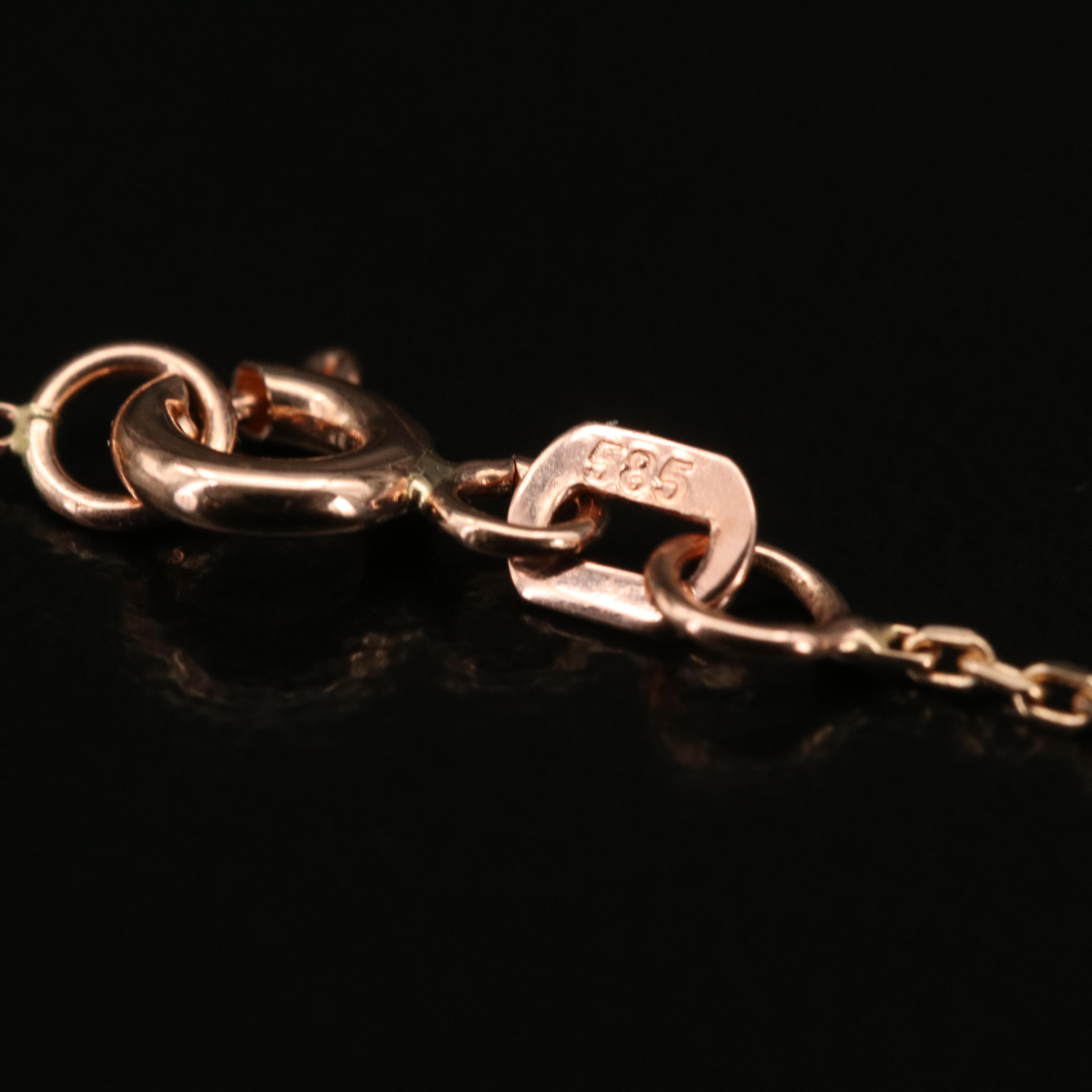 14K Rose Gold 0.87 CT Diamond Solitaire Necklace