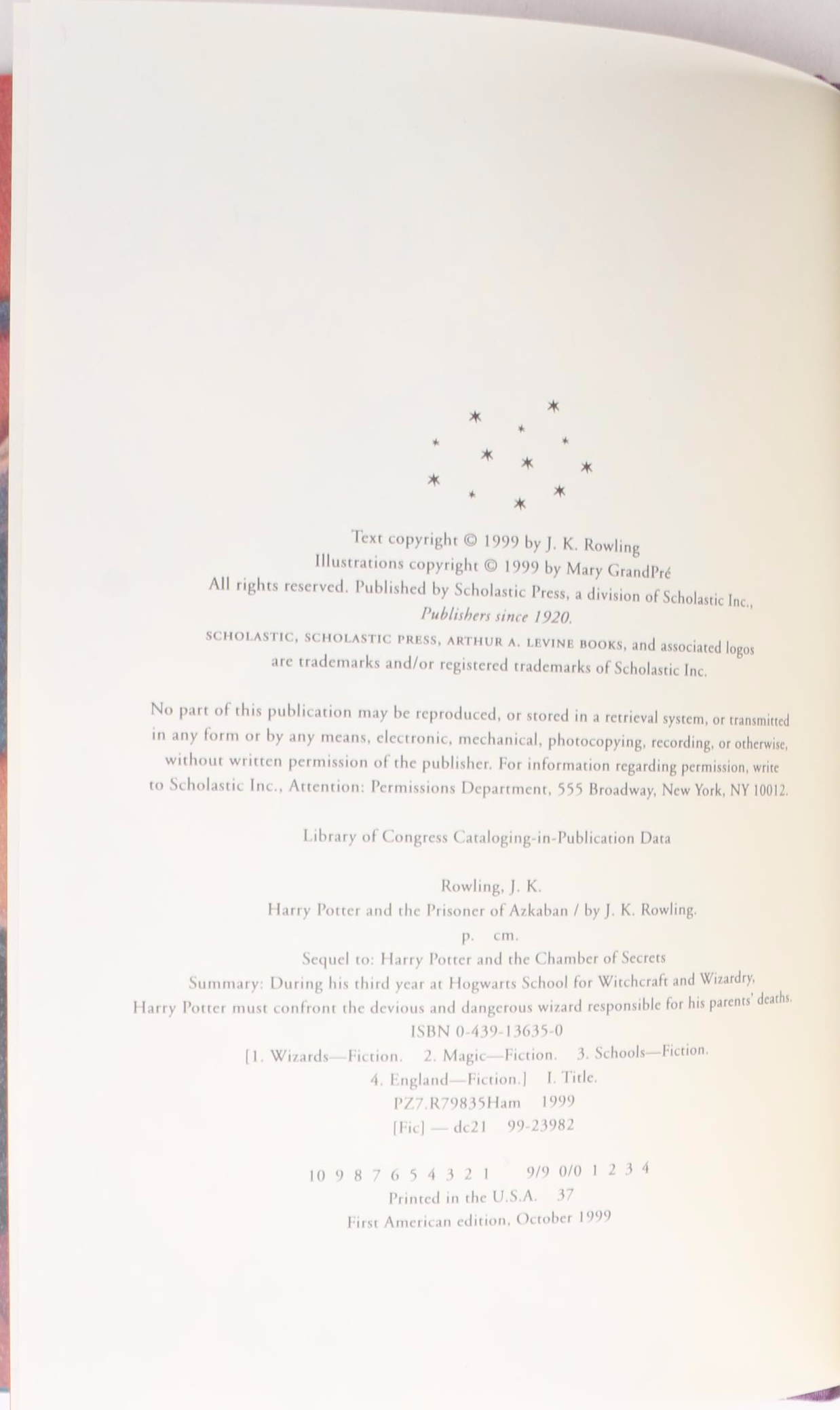 First American Edition "Harry Potter" Partial Series by J. K. Rowling