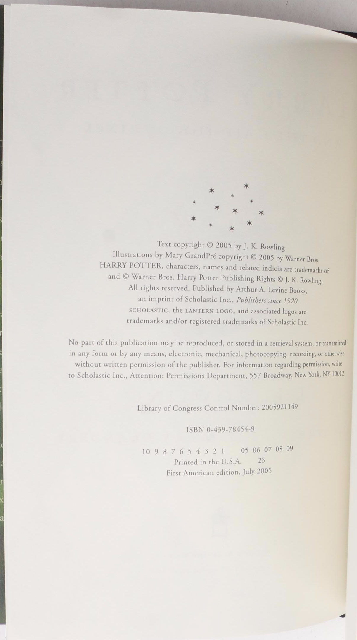 First American Edition "Harry Potter" Partial Series by J. K. Rowling