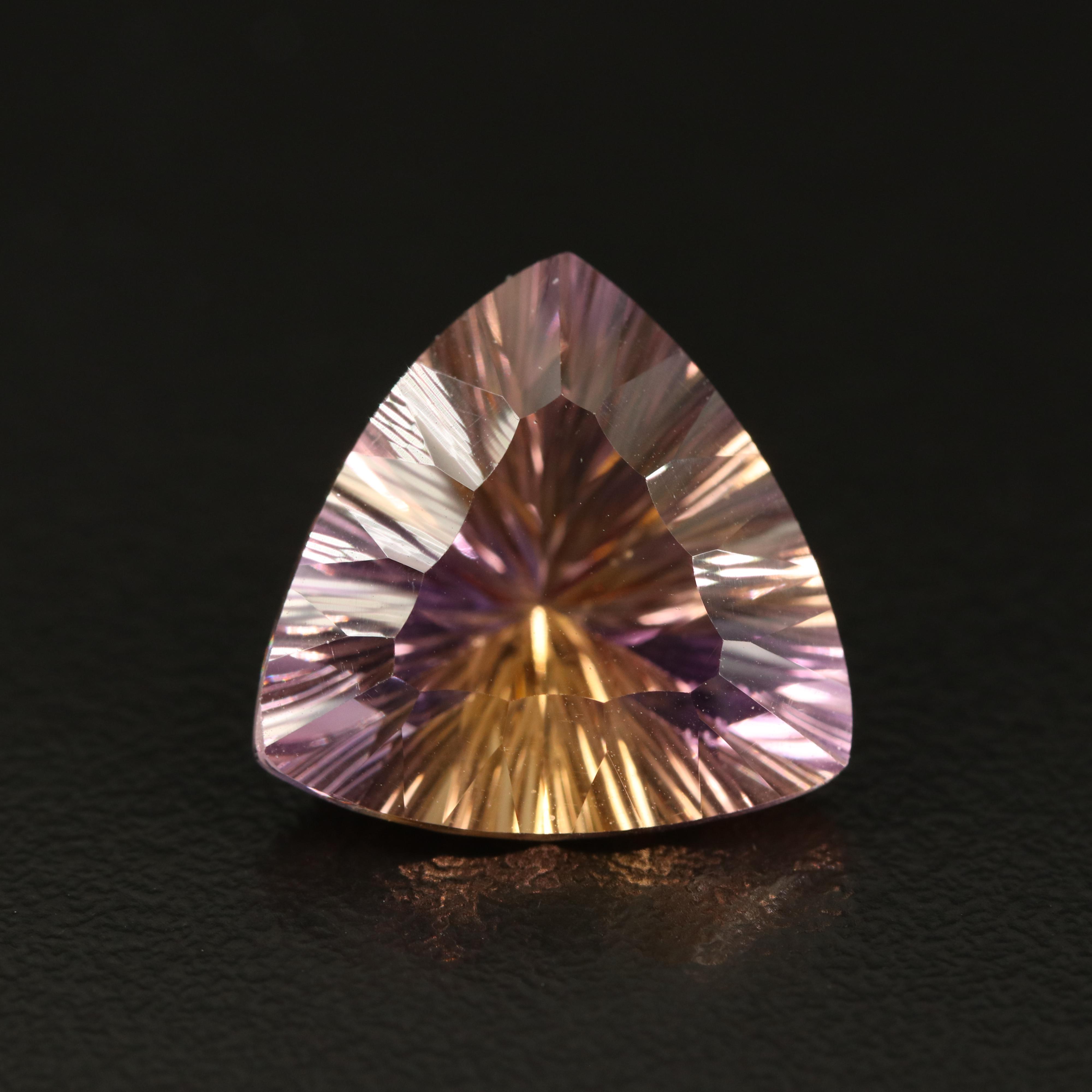 Loose 11.62 CT Triangle Faceted Ametrine