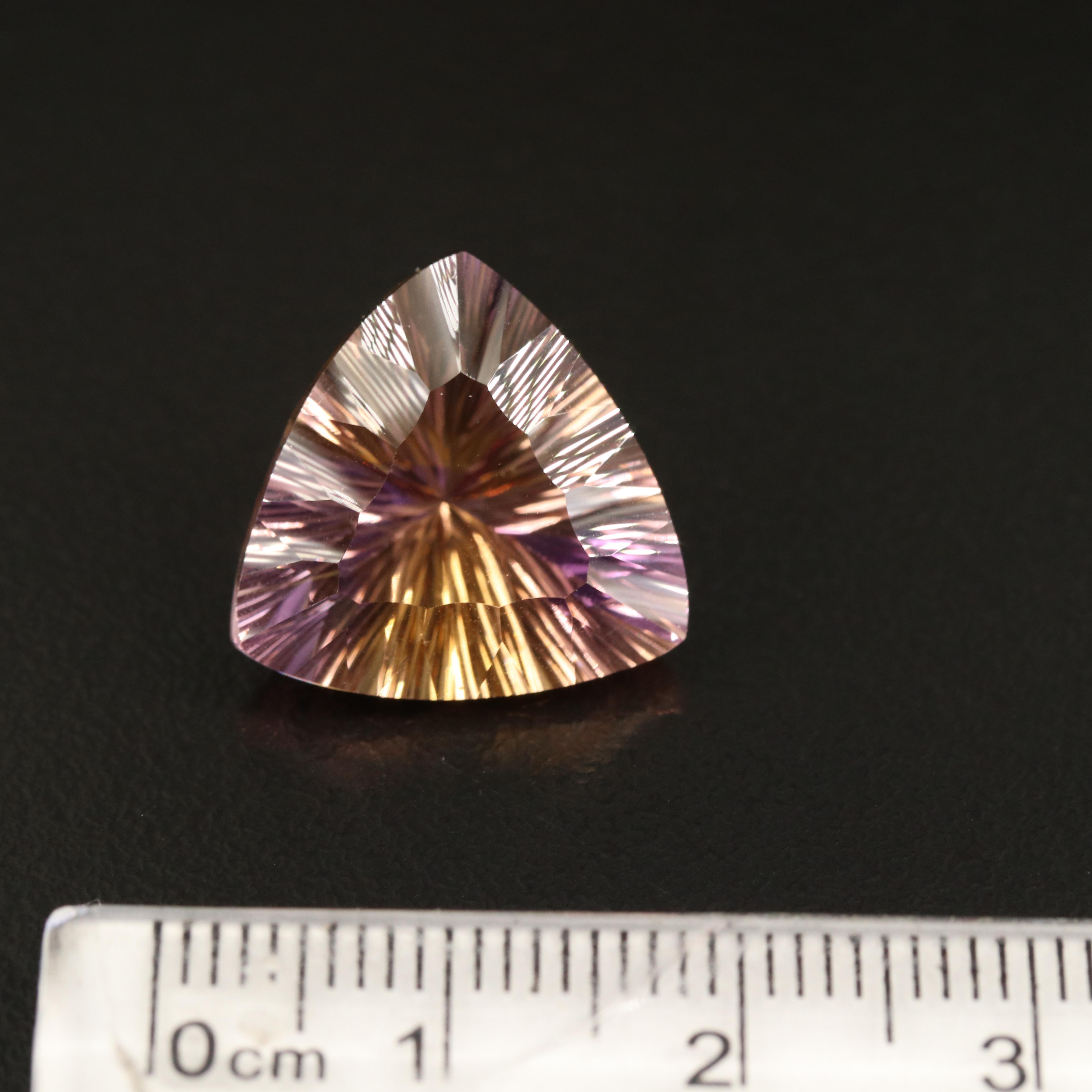 Loose 11.62 CT Triangle Faceted Ametrine