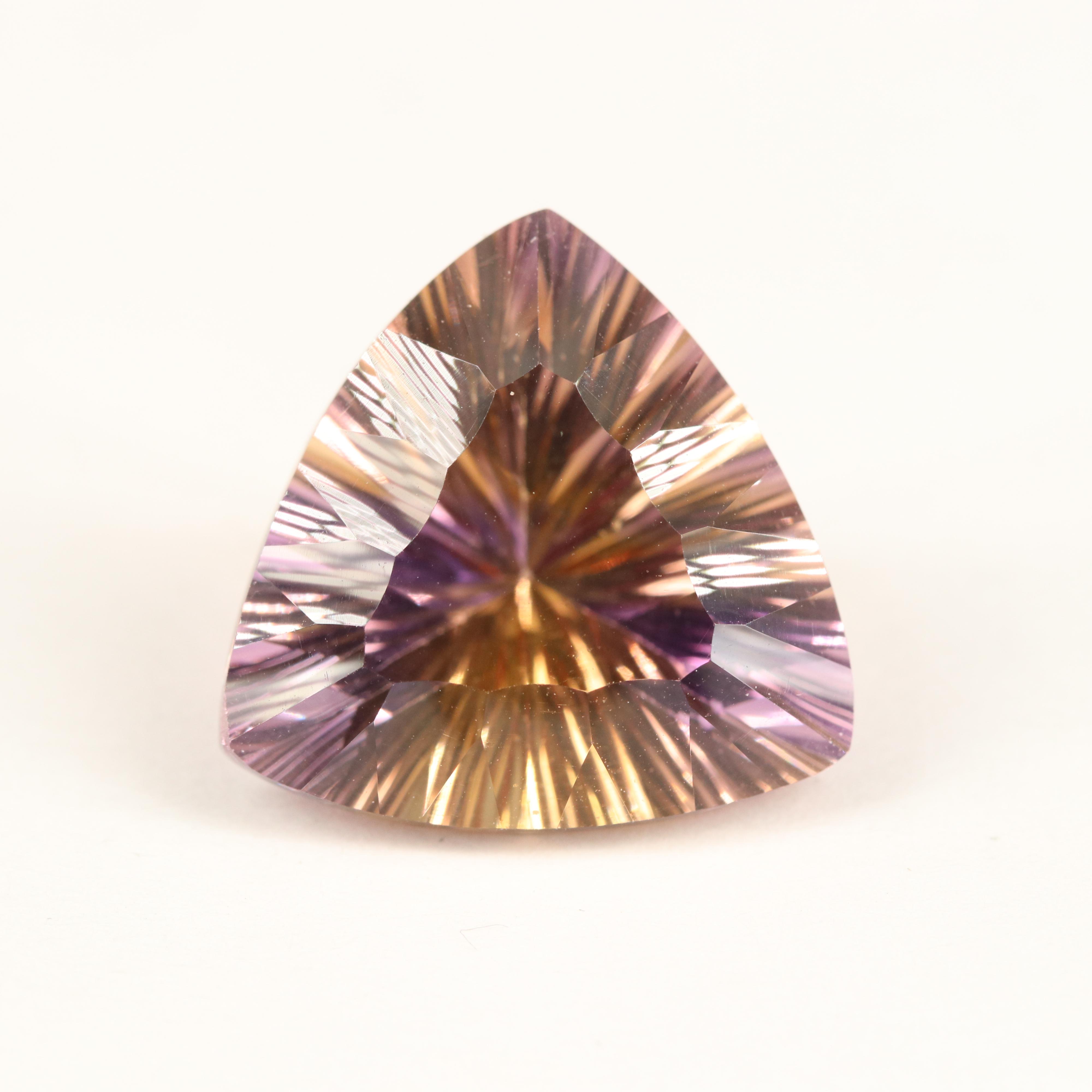 Loose 11.62 CT Triangle Faceted Ametrine