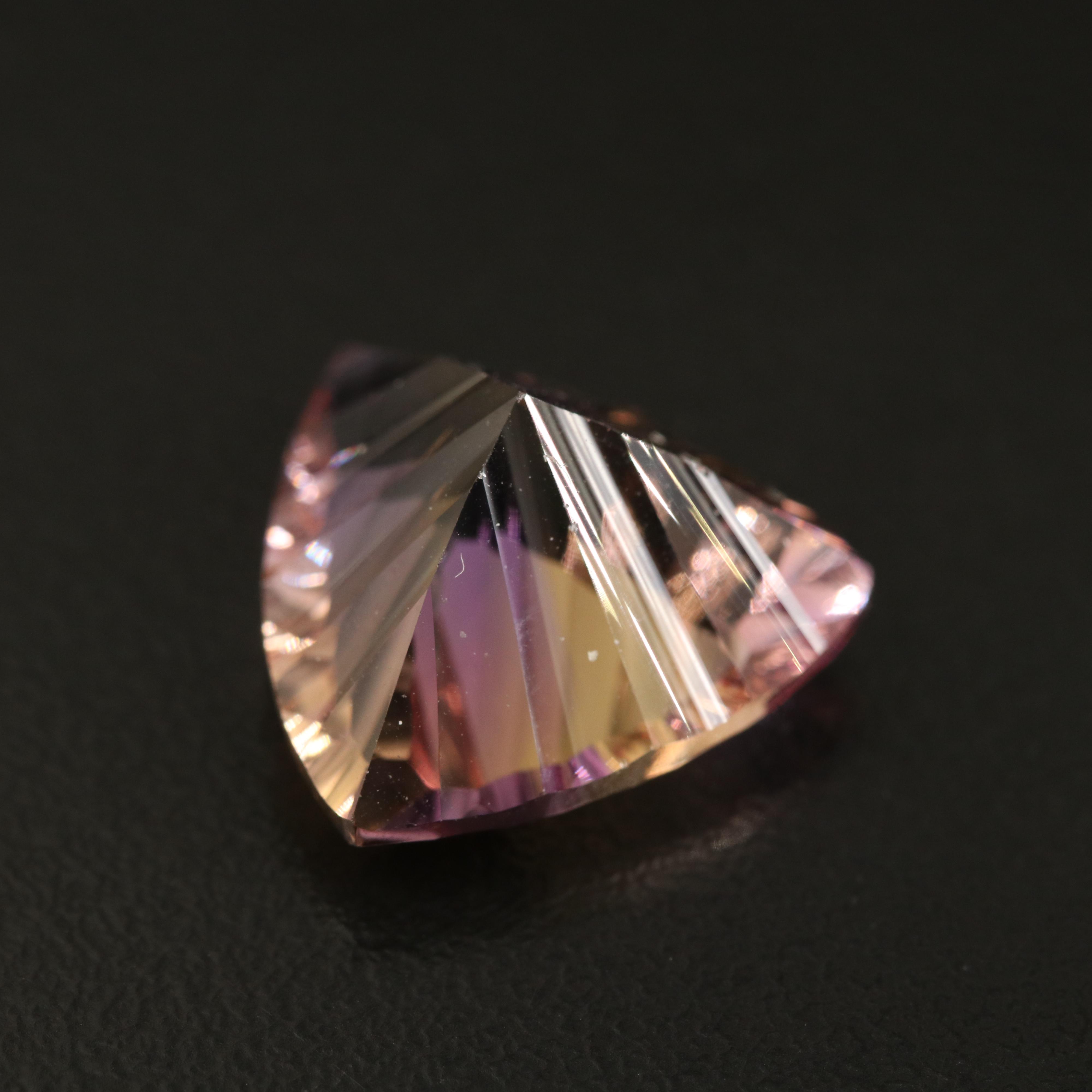 Loose 11.62 CT Triangle Faceted Ametrine