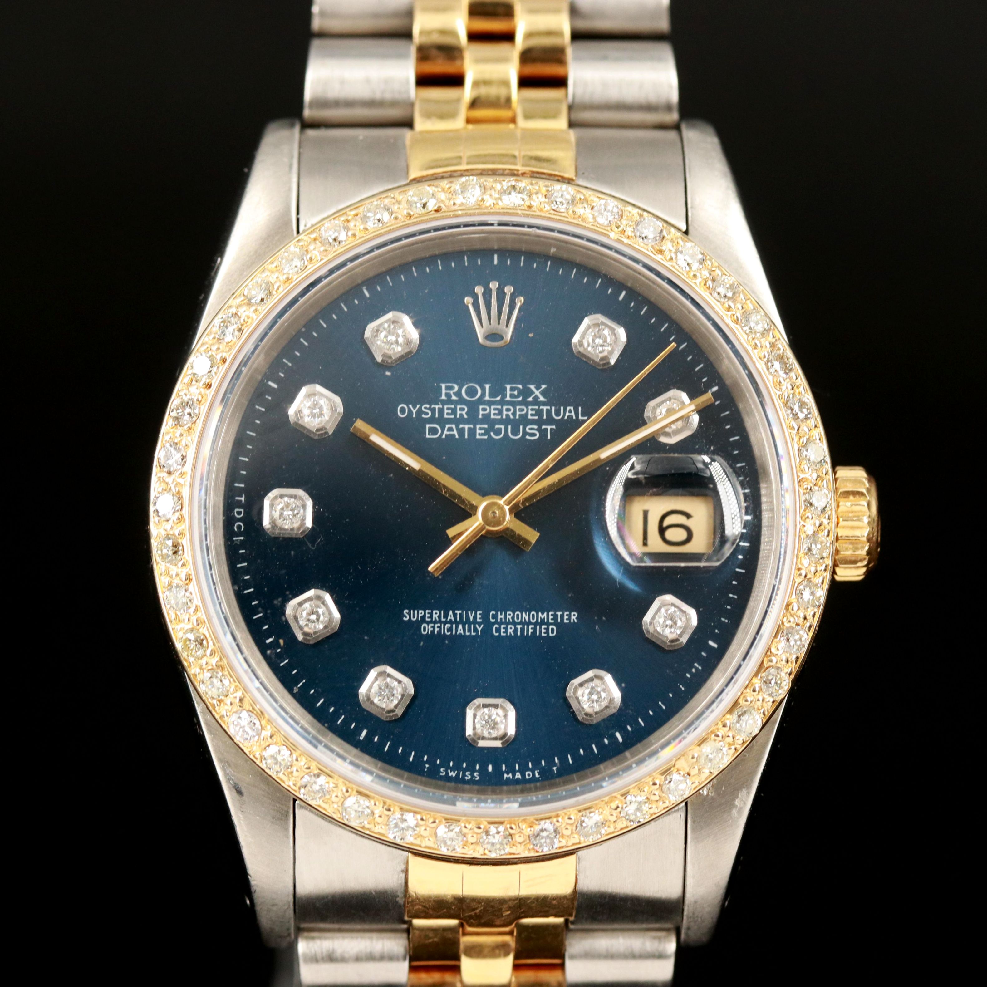 1991 Rolex Datejust Diamond Dial and Bezel 18K and Stainless Steel Watch