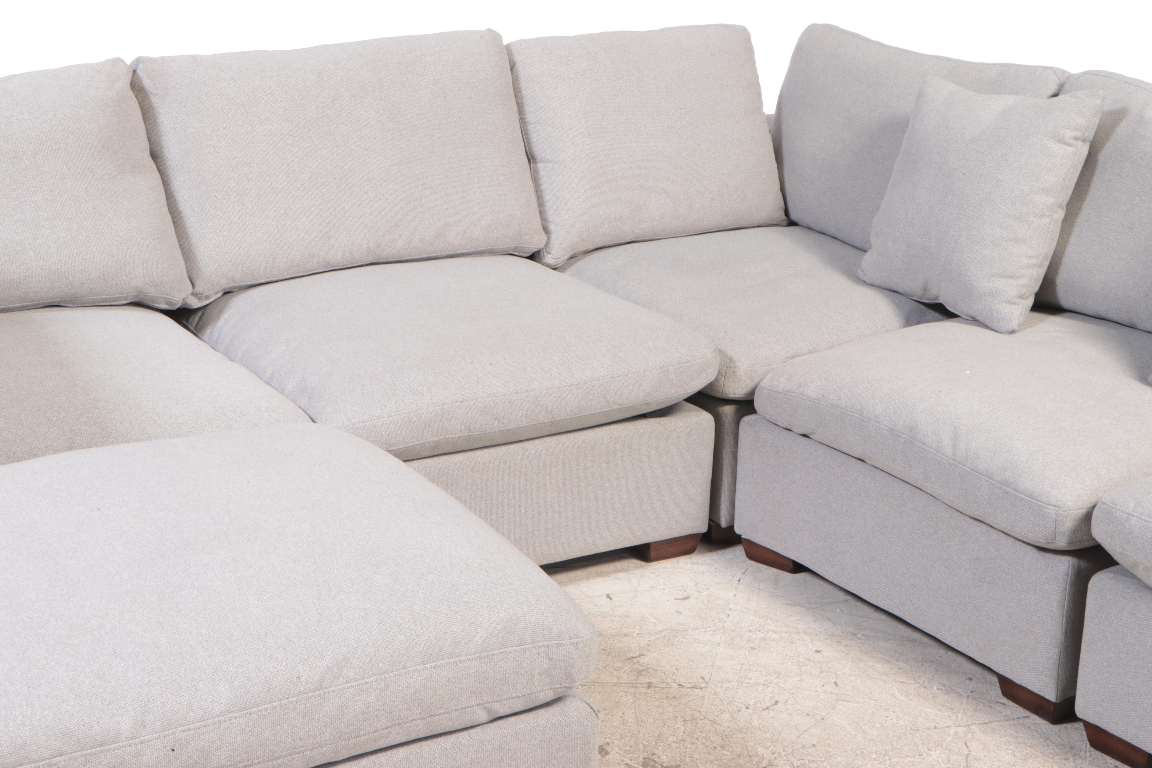 Thomasville "Lowell" Eight-Piece Fabric Modular Sectional