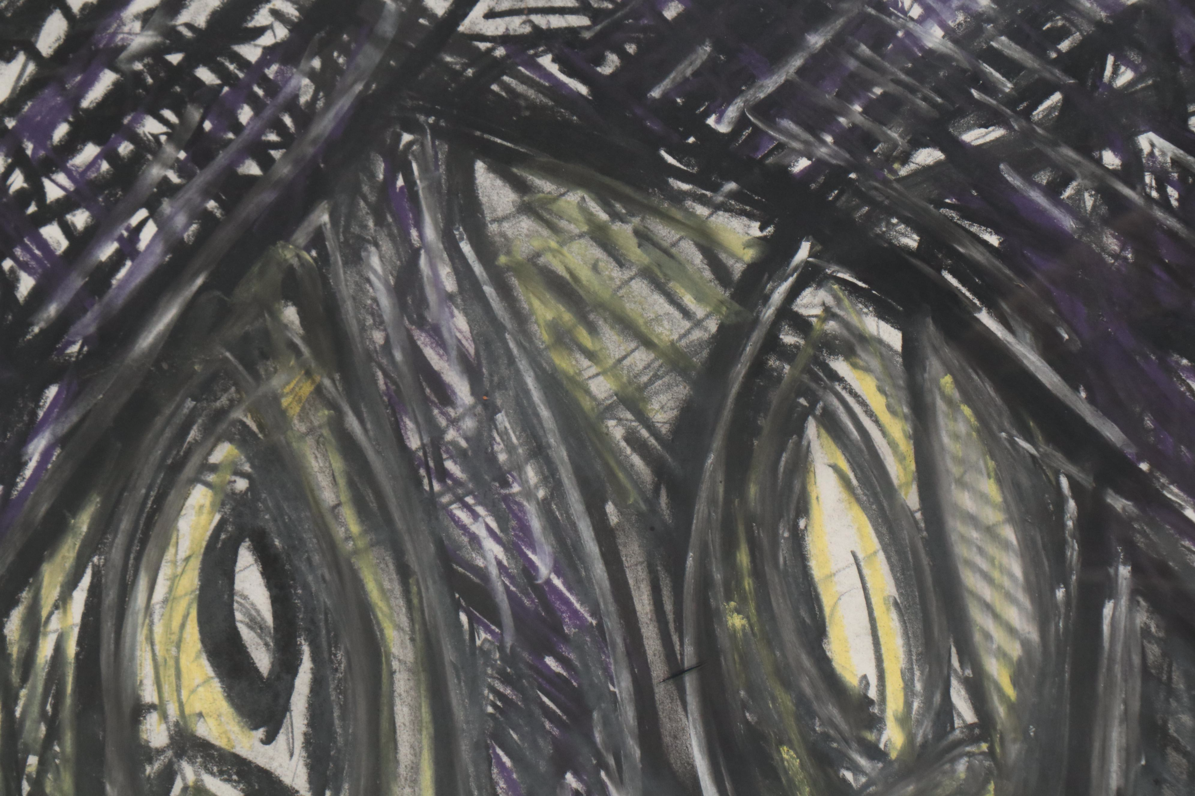 Richard Snyder Abstract Pastel Drawing, 1982