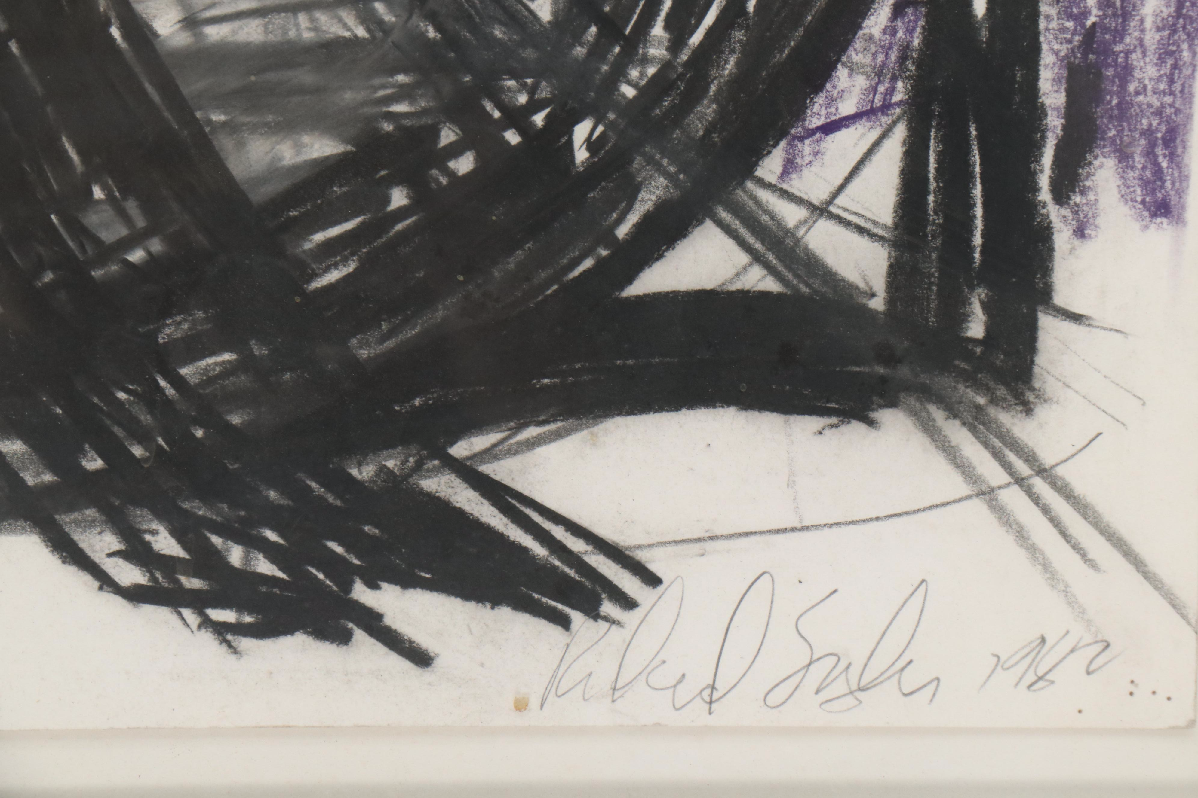 Richard Snyder Abstract Pastel Drawing, 1982