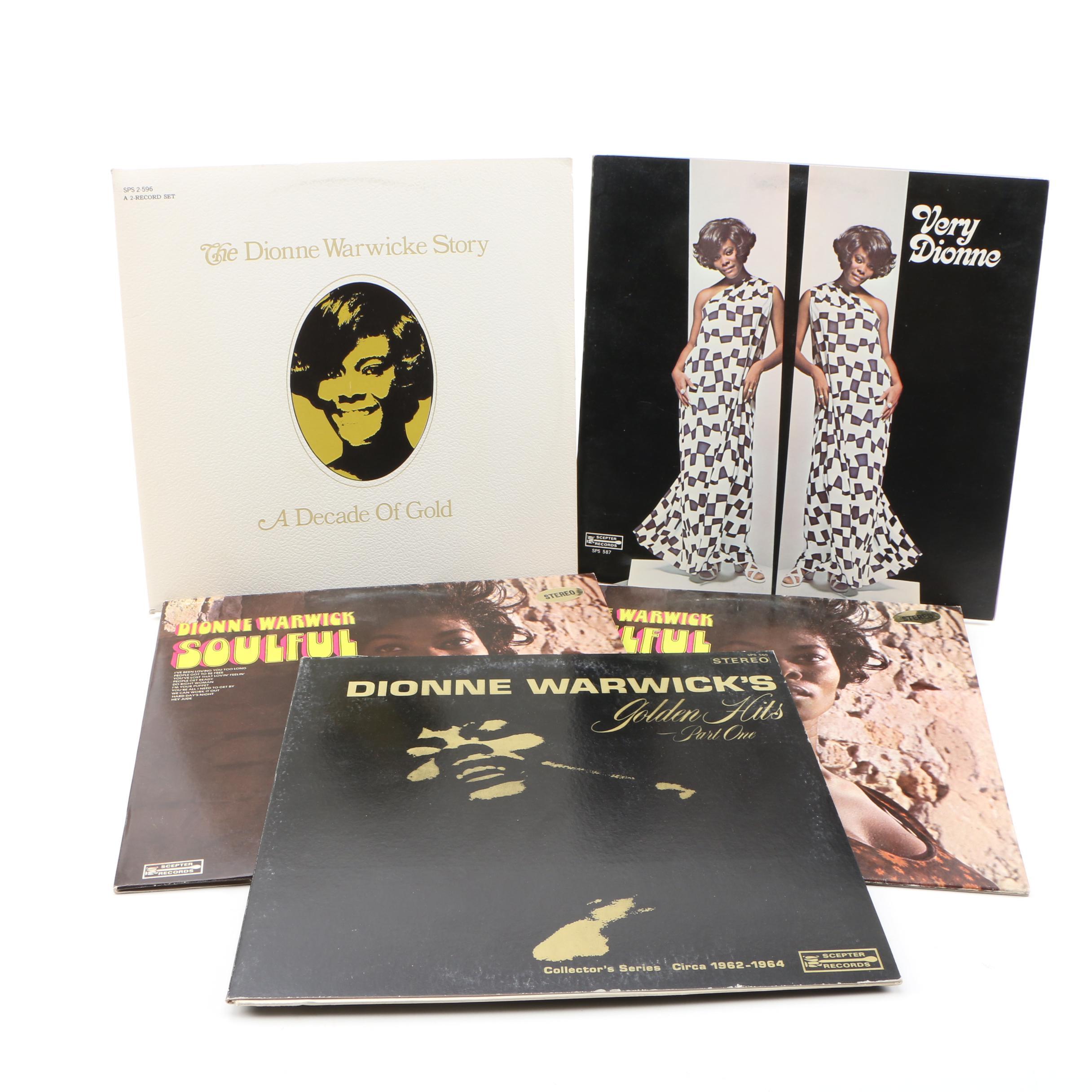 Dionne Warwick Record Albums Including Double-LP "A Decade of Gold"