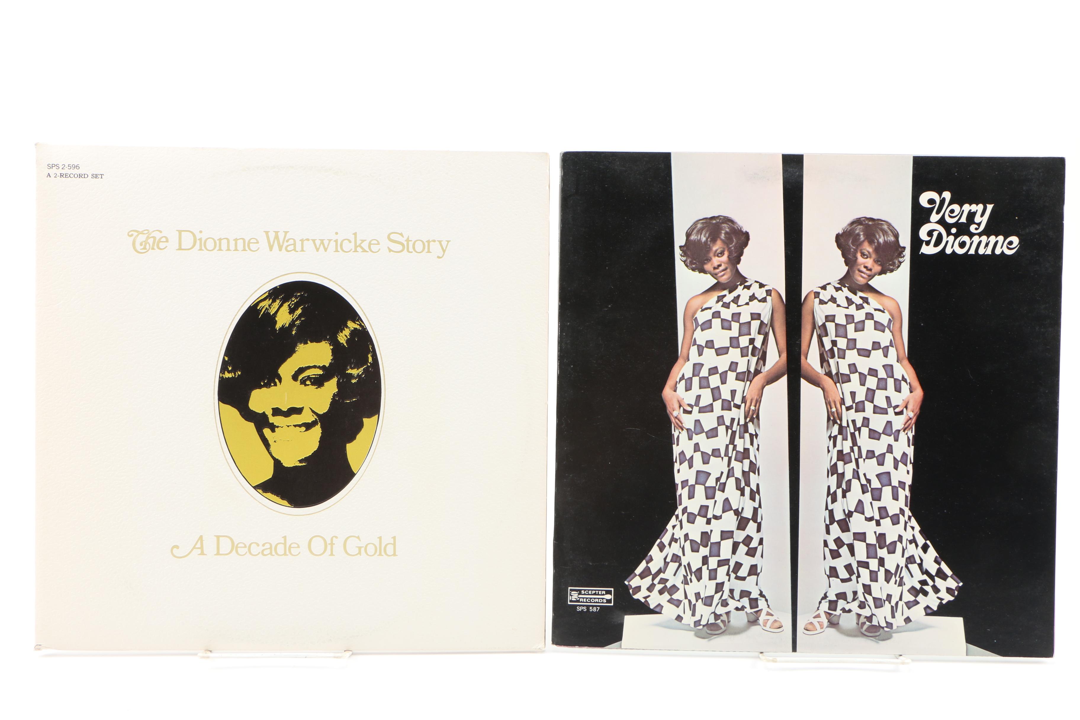 Dionne Warwick Record Albums Including Double-LP "A Decade of Gold"