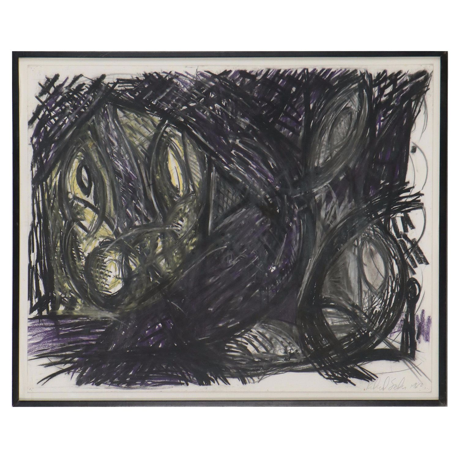 Richard Snyder Abstract Pastel Drawing, 1982