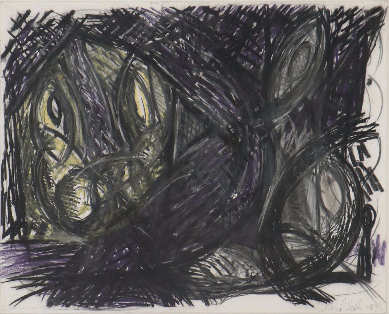 Richard Snyder Abstract Pastel Drawing, 1982