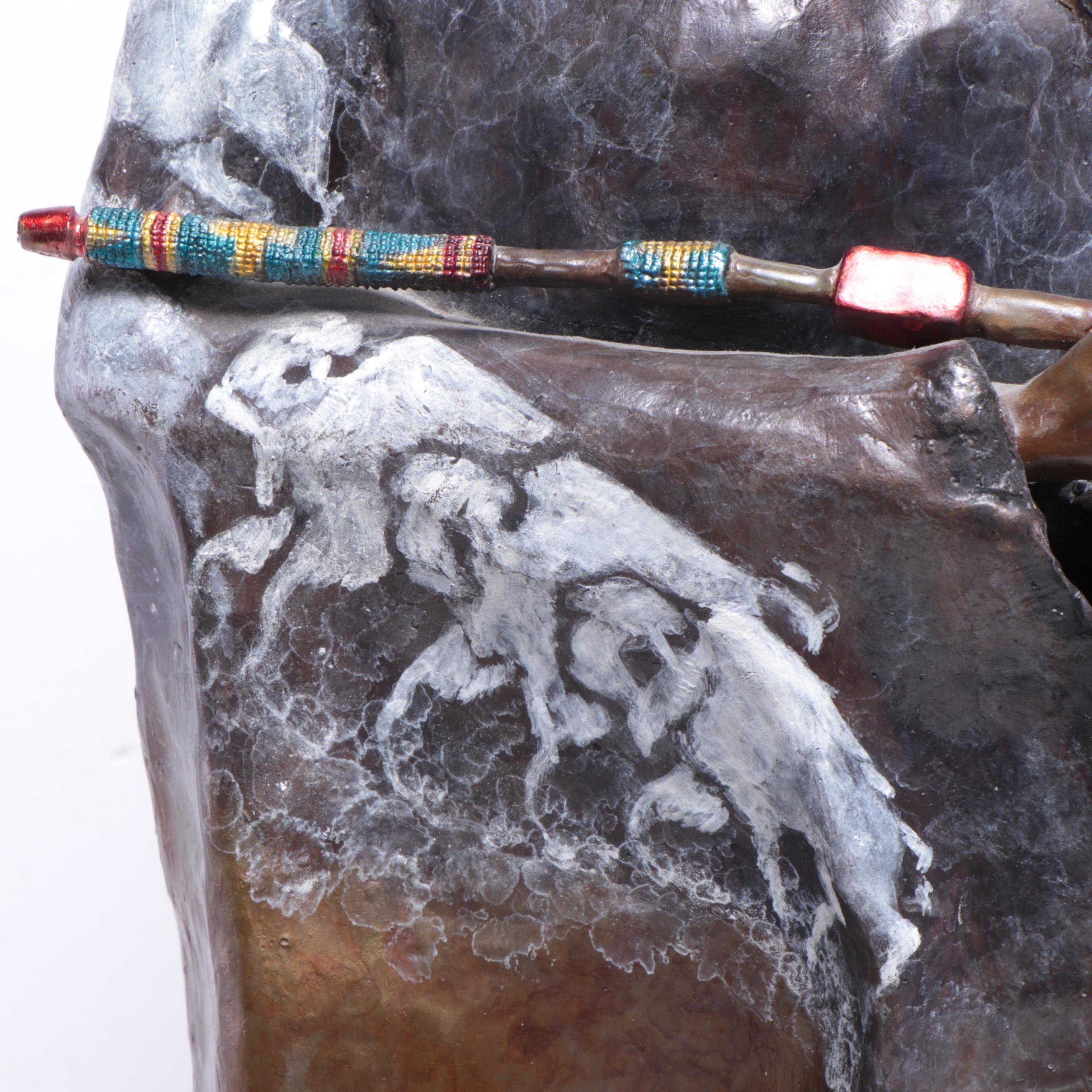 Bruce Contway Cold Painted Bronze Sculpture "Wicasa Wakan"