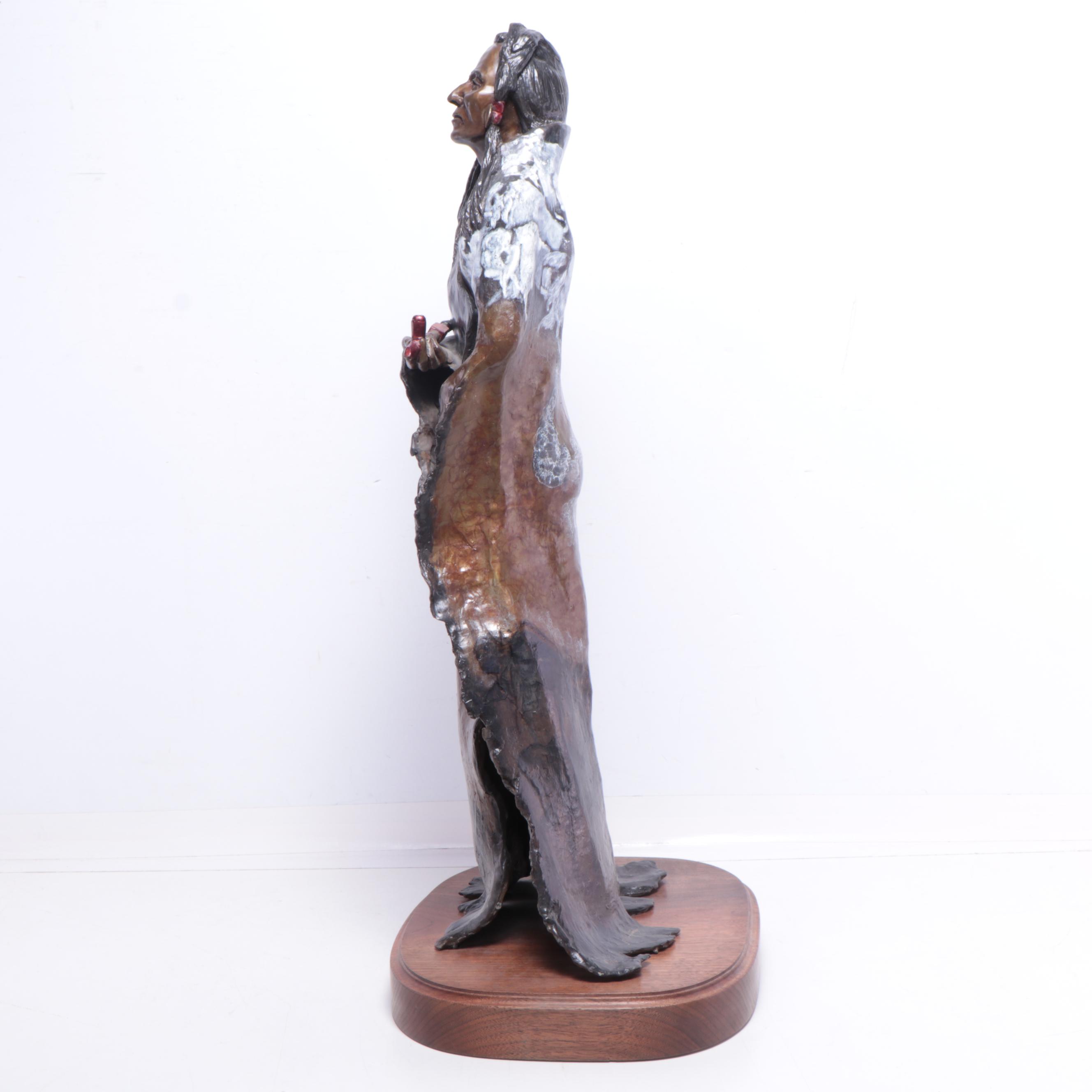 Bruce Contway Cold Painted Bronze Sculpture "Wicasa Wakan"